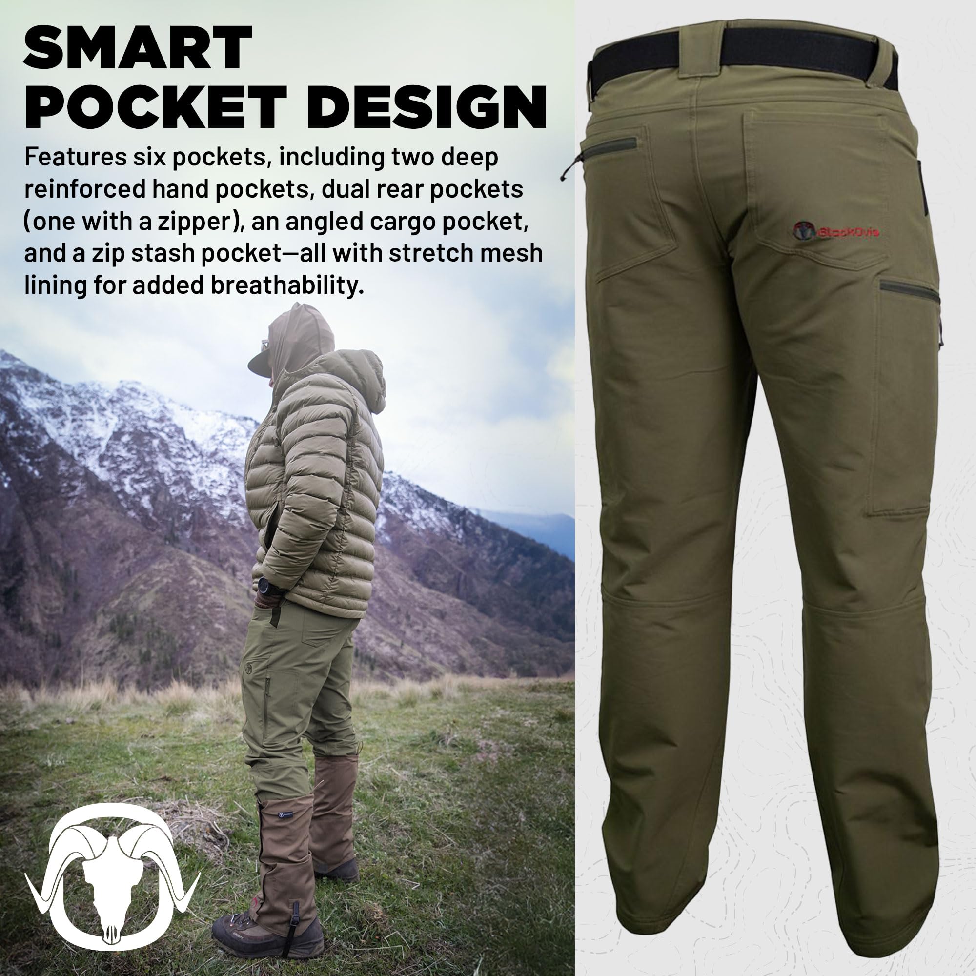 Granite Peak Midweight Hiking Pants for Men - Durable Outdoor Adventure Pants - Perfect for Hiking, Camping & Trail Running