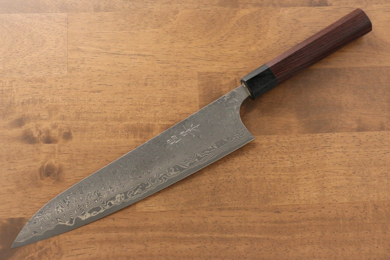Masakage Kumo VG10 Damascus Gyuto Japanese Chef Knife 240mm with Premium Shitan Handle - Perfect for Sushi, Meat Slicing & Professional Kitchen Use