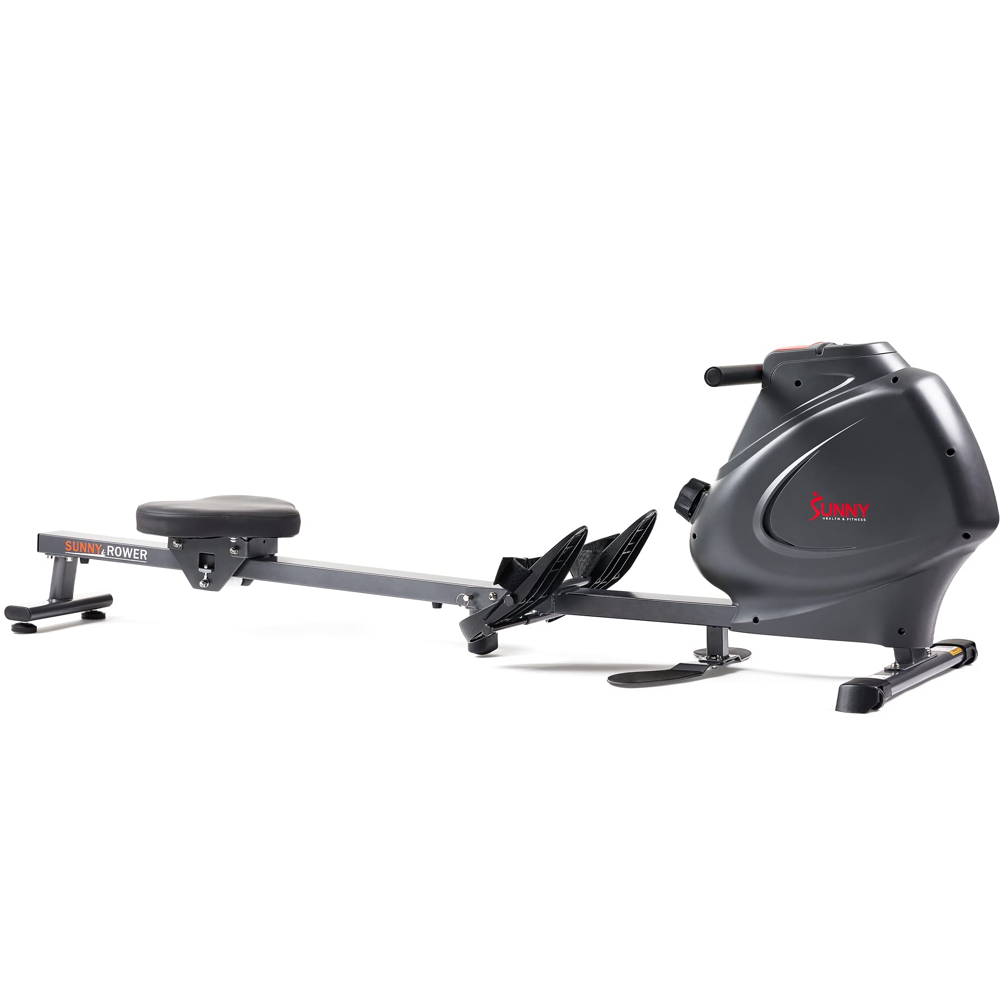 Sunny Health & Fitness Magnetic Rowing Machine with Digital Monitor - Foldable Design for Home Gym, Full Body Workout Equipment for Bicep Curls, Rowing Exercises | Perfect for Small Spaces & Cardio Training
