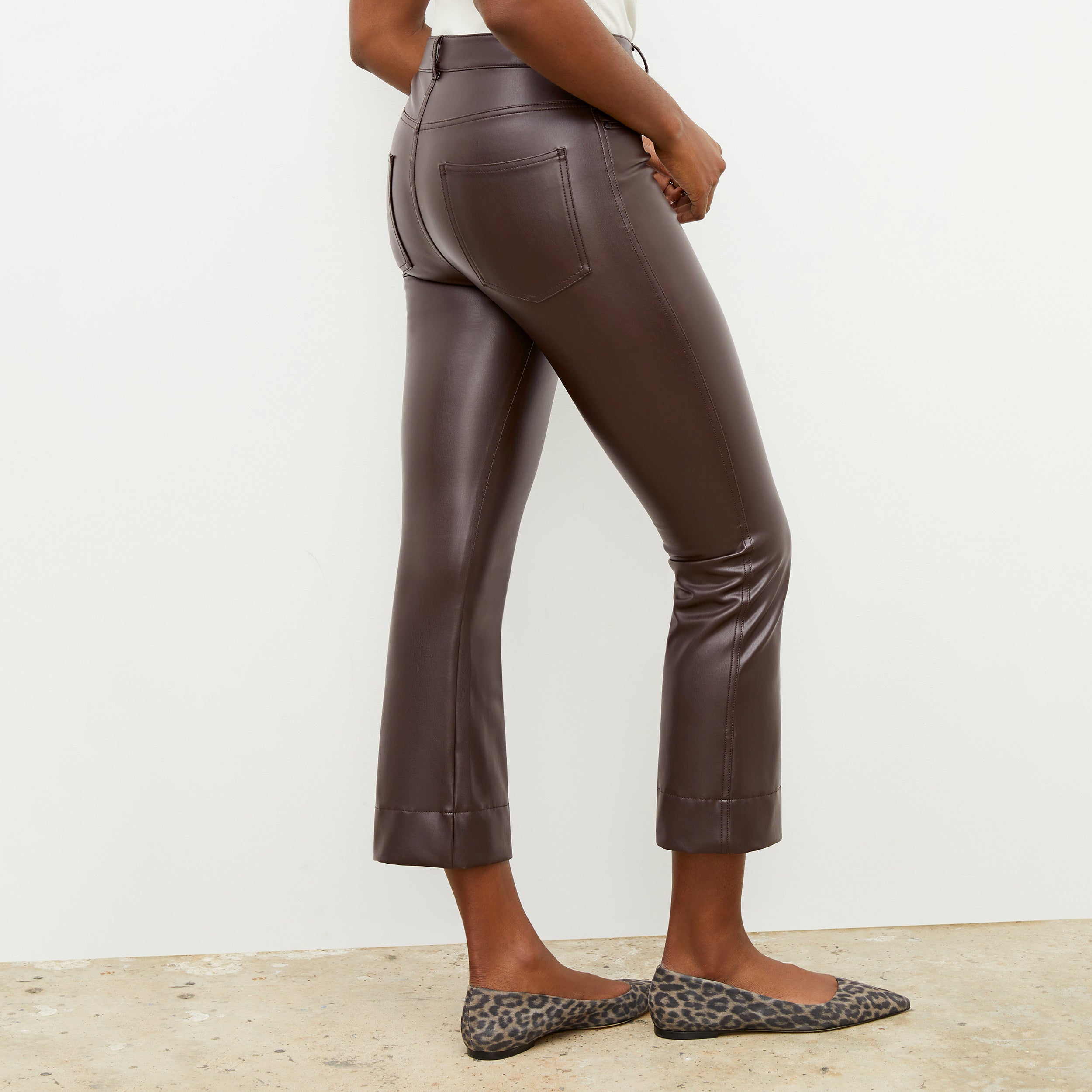 Archie Vegan Leather Pants in Brown | Stylish & Comfortable Vegan Leather Trousers for Women | Perfect for Casual Wear, Office & Night Out