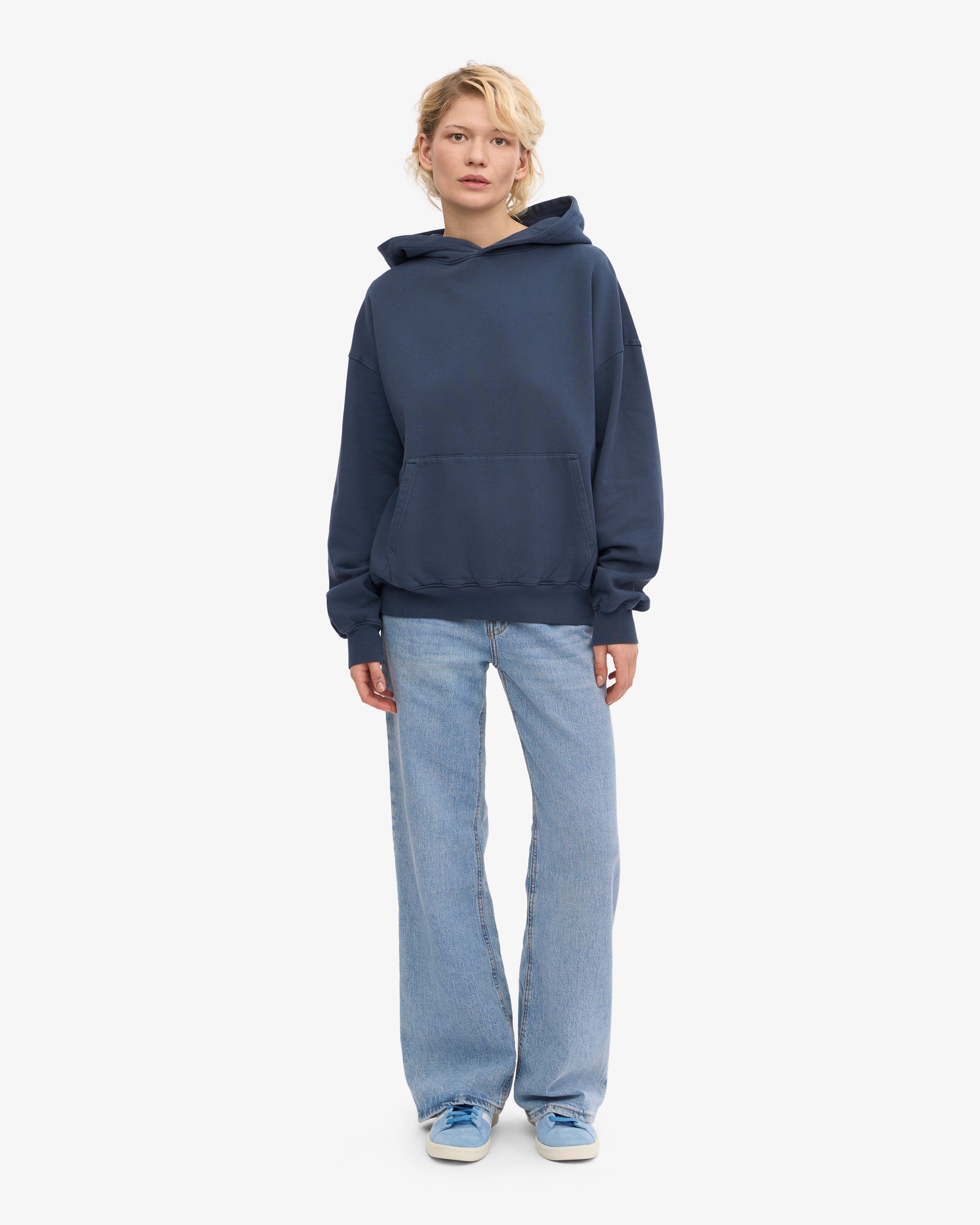 Organic Oversized Hoodie for Women - Soft & Comfortable Petrol Blue Pullover - Perfect for Casual Wear, Loungewear & Outdoor Activities