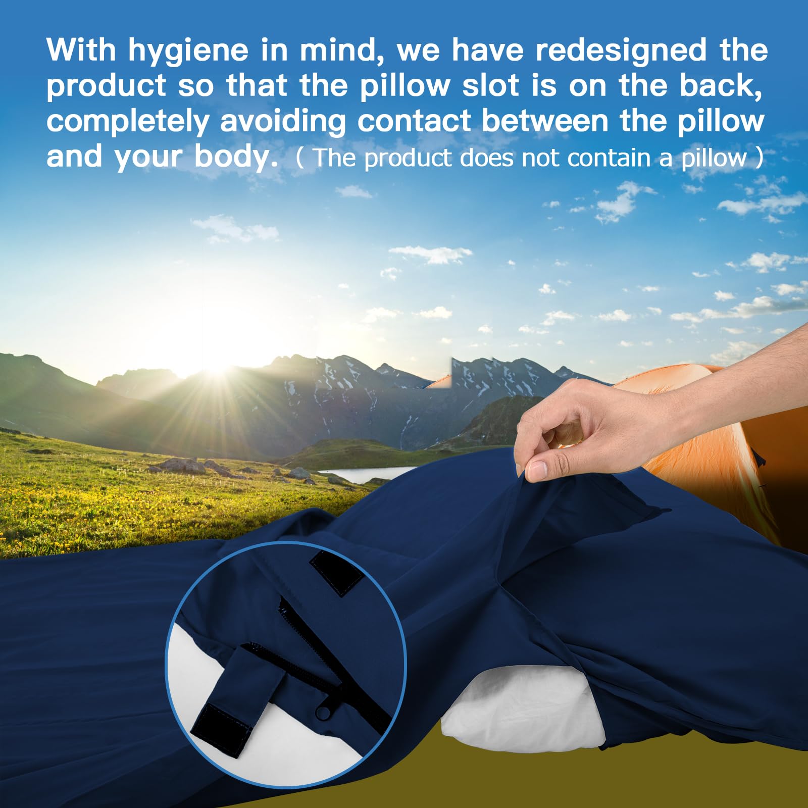 Lightweight Sleeping Bag Liner with Two-Way Zipper - Expose Feet Separately | Travel Sheet for Camping, Backpacking, Hotels & Hostels | Perfect for Outdoor Adventures & Business Trips