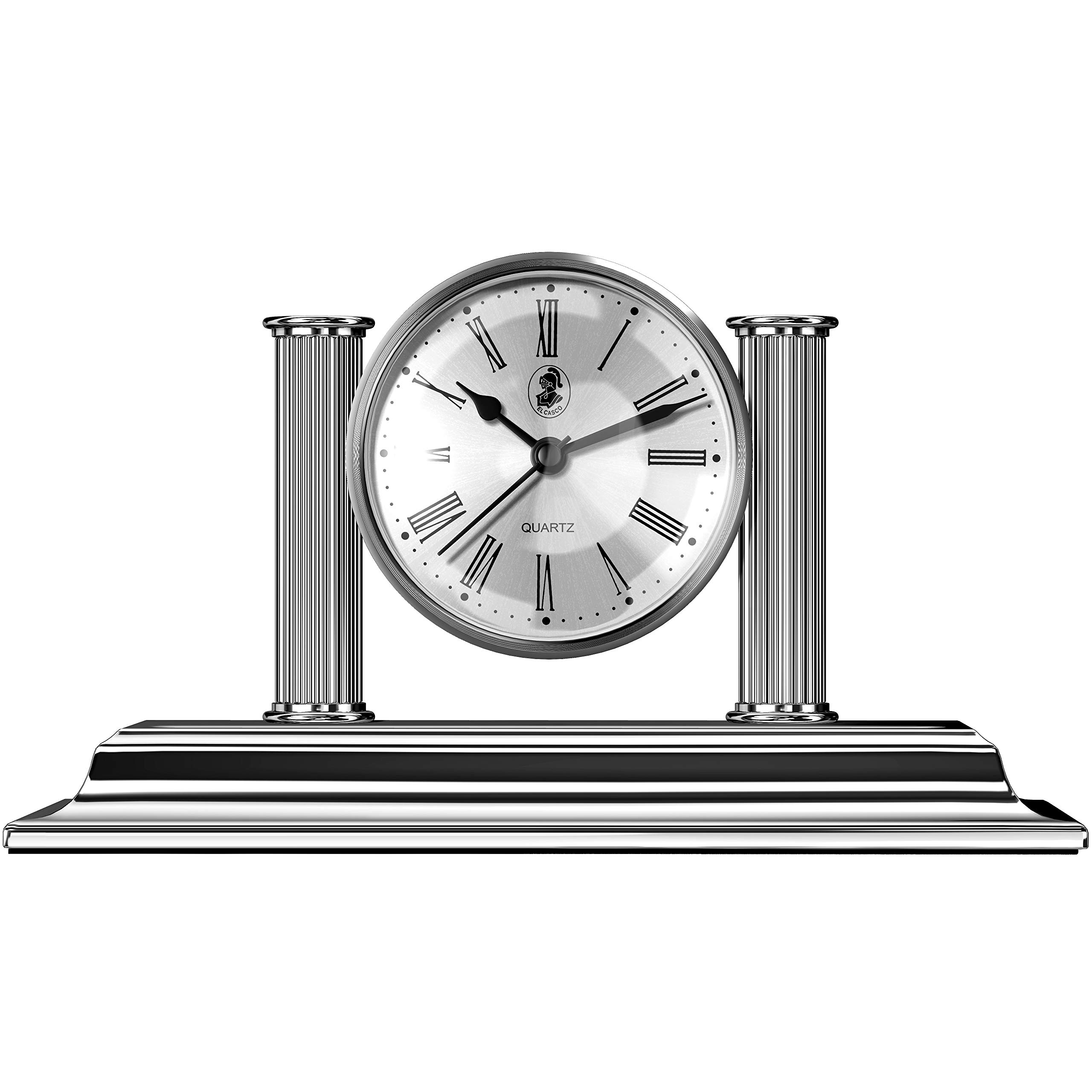 Elegant M662 Desk Clock with Pen Holder - Shiny Chrome Trim for Office, Study & Home Decor | Perfect Gift for Professionals & Students