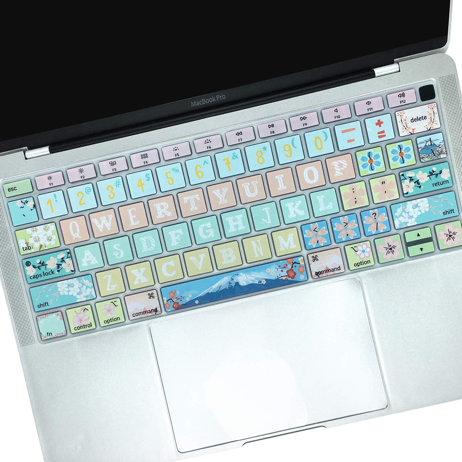 Silicone Keyboard Cover Protector for Apple MacBook Air 13 Inch (Model A1932 2018-2019) - Pink Sakura Design Skin | Perfect for Work, School & Travel Protection