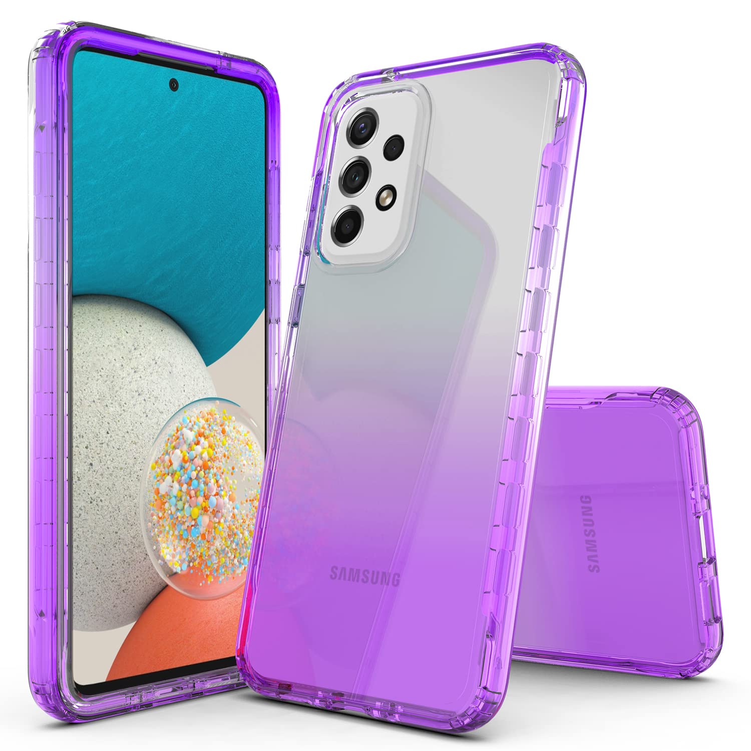 **Rosebono Samsung Galaxy A33 5G Case - Hybrid Gradient Clear Protective Cover with Shockproof Design (Purple) | Slim Fit for Everyday Use, Work & Travel**