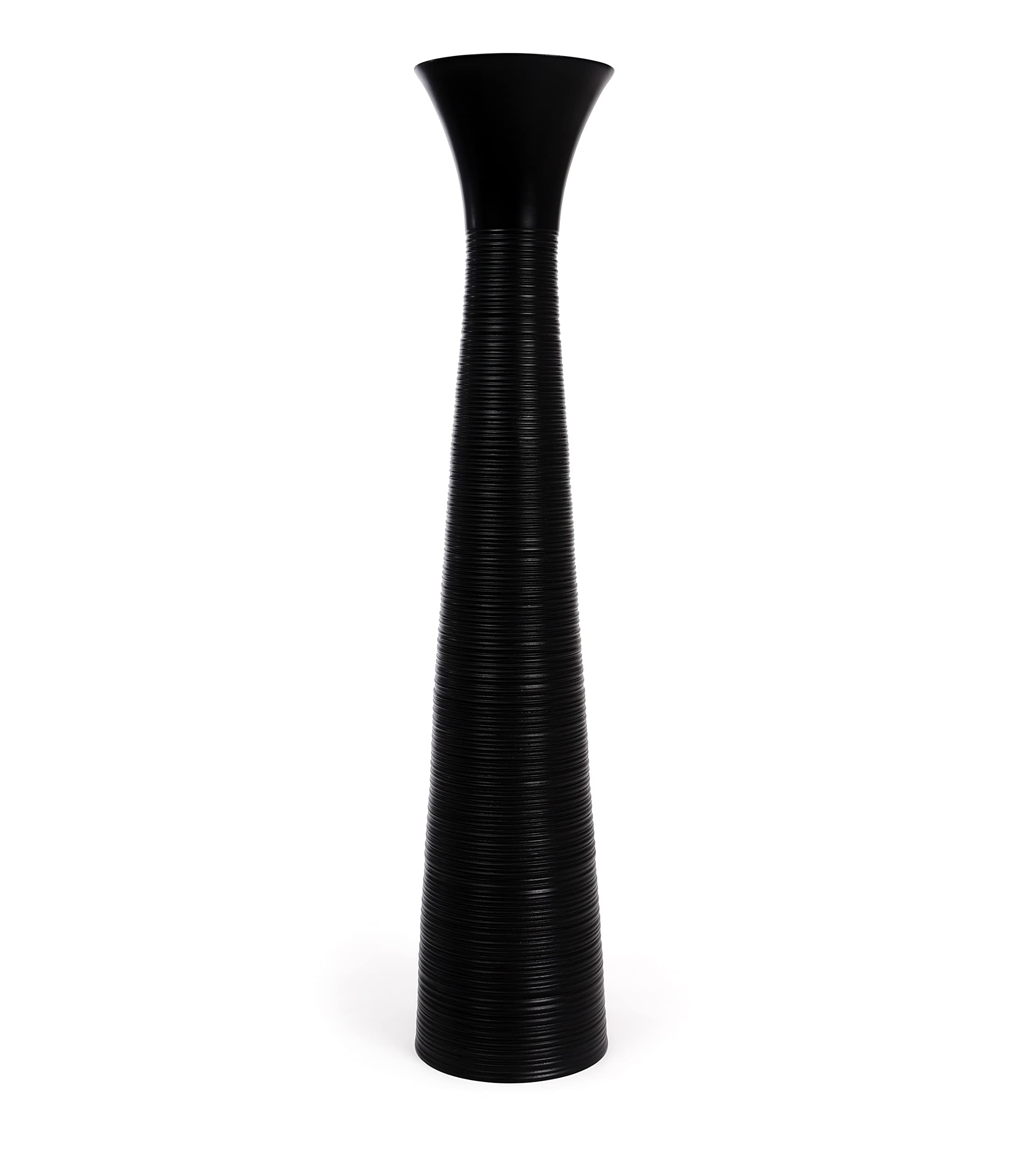 Leewadee 43 Inch Large Black Wooden Floor Vase - Farmhouse Home Decor for Flowers, Fake Plants & Pampas Grass - Perfect for Living Room, Entryway or Wedding Centerpiece Decorations