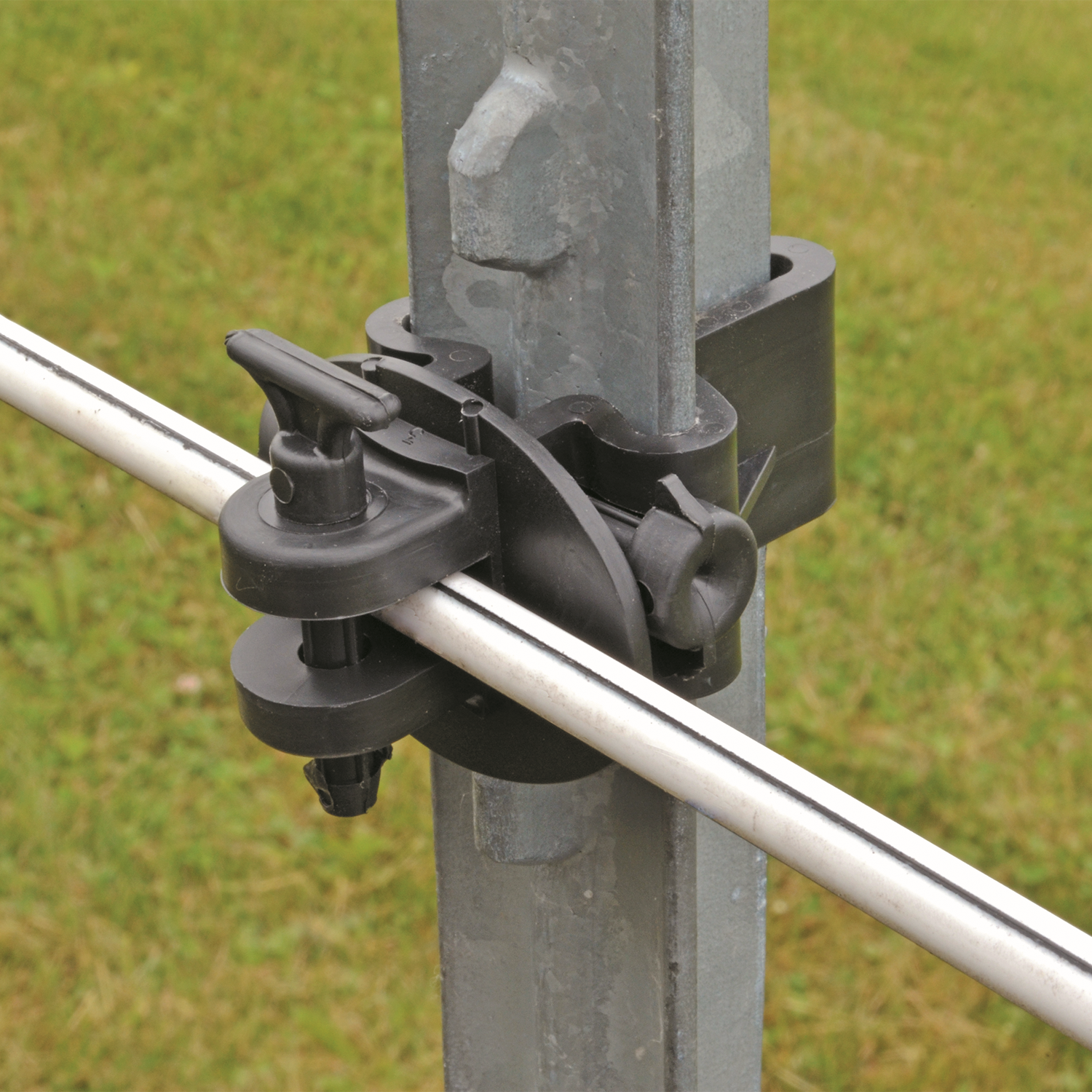 2 Pin T Post Insulator - Heavy Duty Black Electrical Insulator for Electric Fence, Farm & Ranch Use - Weatherproof & Durable for Outdoor Applications