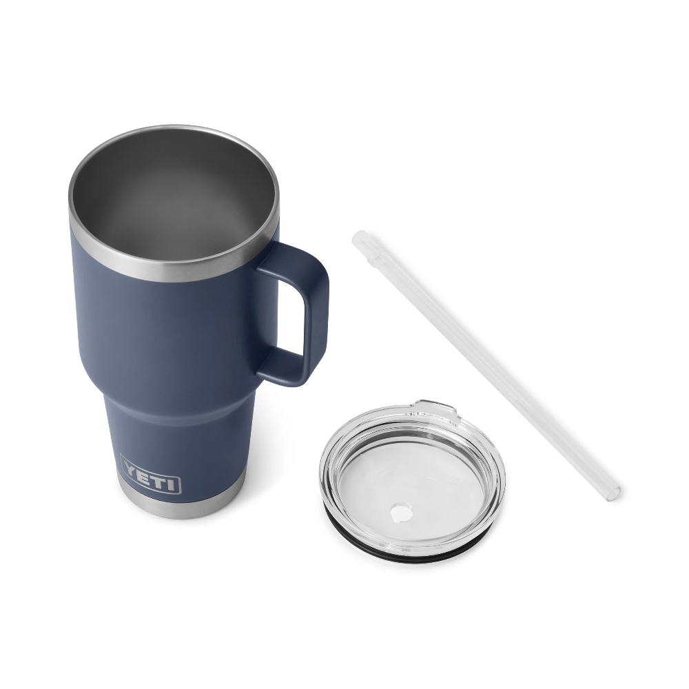 **35 oz Rambler Insulated Stainless Steel Mug with Straw Lid - Perfect for Coffee, Tea & Cold Drinks at Home, Office or Travel**
