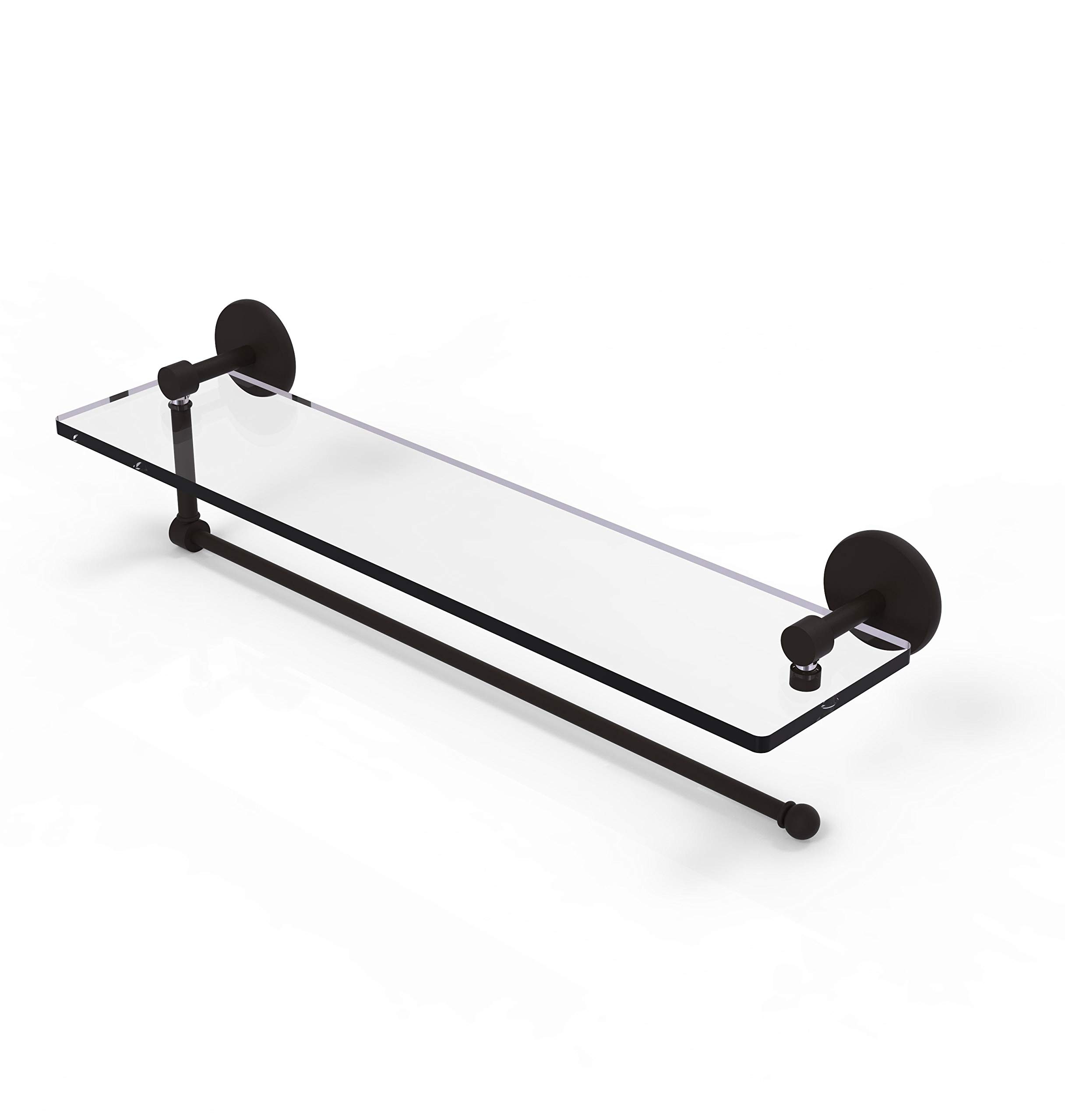 Allied Brass Prestige Skyline Collection 22 Inch Glass Shelf Paper Towel Holder - Oil Rubbed Bronze Finish for Kitchen, Bathroom & Office Organization