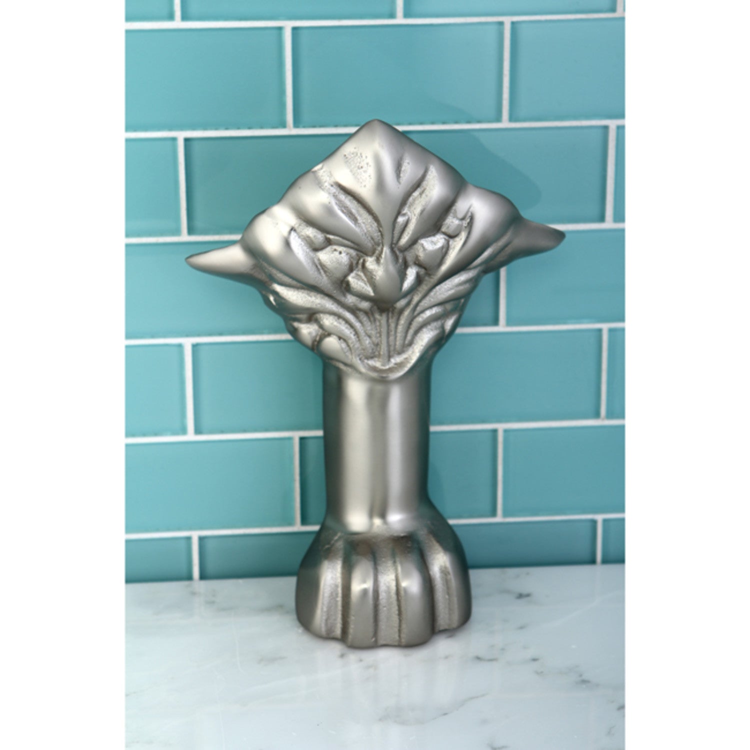 Aqua Eden VCTNH8 4-Piece Lion Paw Cast Iron Bathtub Feet Set in Brushed Nickel - Perfect for Vintage & Clawfoot Tub Renovations