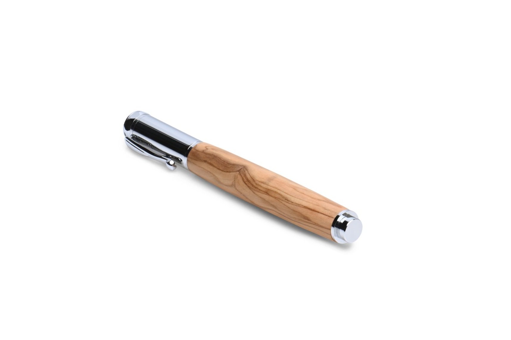 Roots & Jones Bethlehem Olivewood Magnetic Rollerball Pen - Chrome Finish for Smooth Writing | Perfect Gift for Office, Journaling & Business Professionals