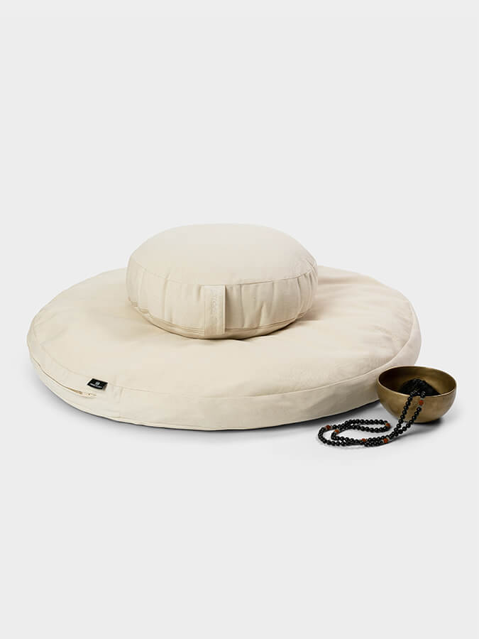 Organic Round Zabuton Meditation Cushion & Zafu Yoga Set - Premium Eco-Friendly Yoga Bolster for Home Studio, Zen Meditation, Mindfulness Practice & Relaxation