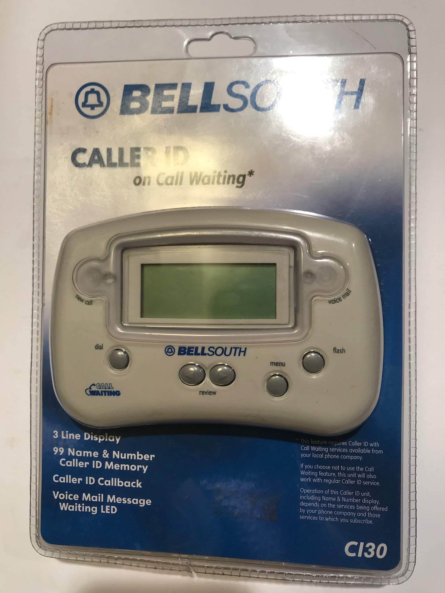 Bell South Caller ID Phone Box CI30 - Caller Identification Device for Home & Office - Perfect for Landline Phones with Call Display Feature