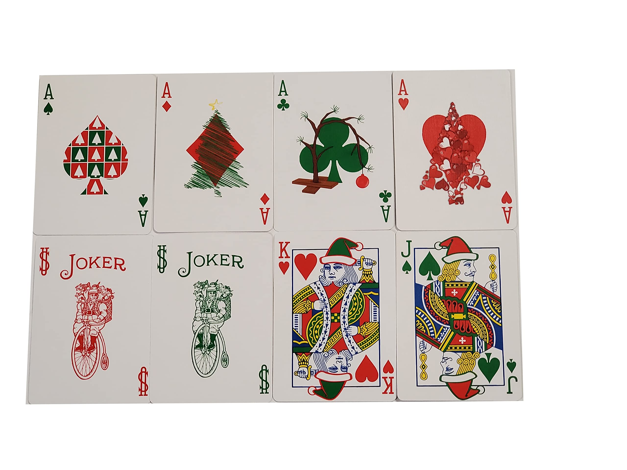 Green Bicycle Playing Cards with Red Santa Design - Perfect for Holiday Parties, Gifts, and Family Game Nights