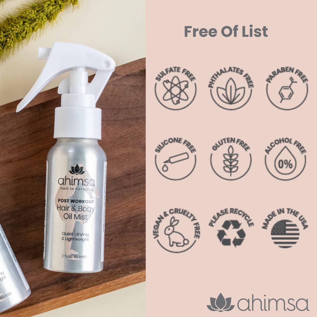 Ahimsa Dry Body Oil Spray for Women - Hydrating Moisturizer for Dry Skin, Post-Shower Body Oil | Perfect for Daily Skincare & Spa Relaxation at Home