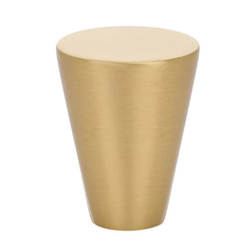 1 Inch Satin Brass Cabinet Knob - Vintage Style Drawer Pulls for Kitchen Cabinets, Dressers & Furniture Hardware (Set of 10) - Perfect for Home Renovation & DIY Projects