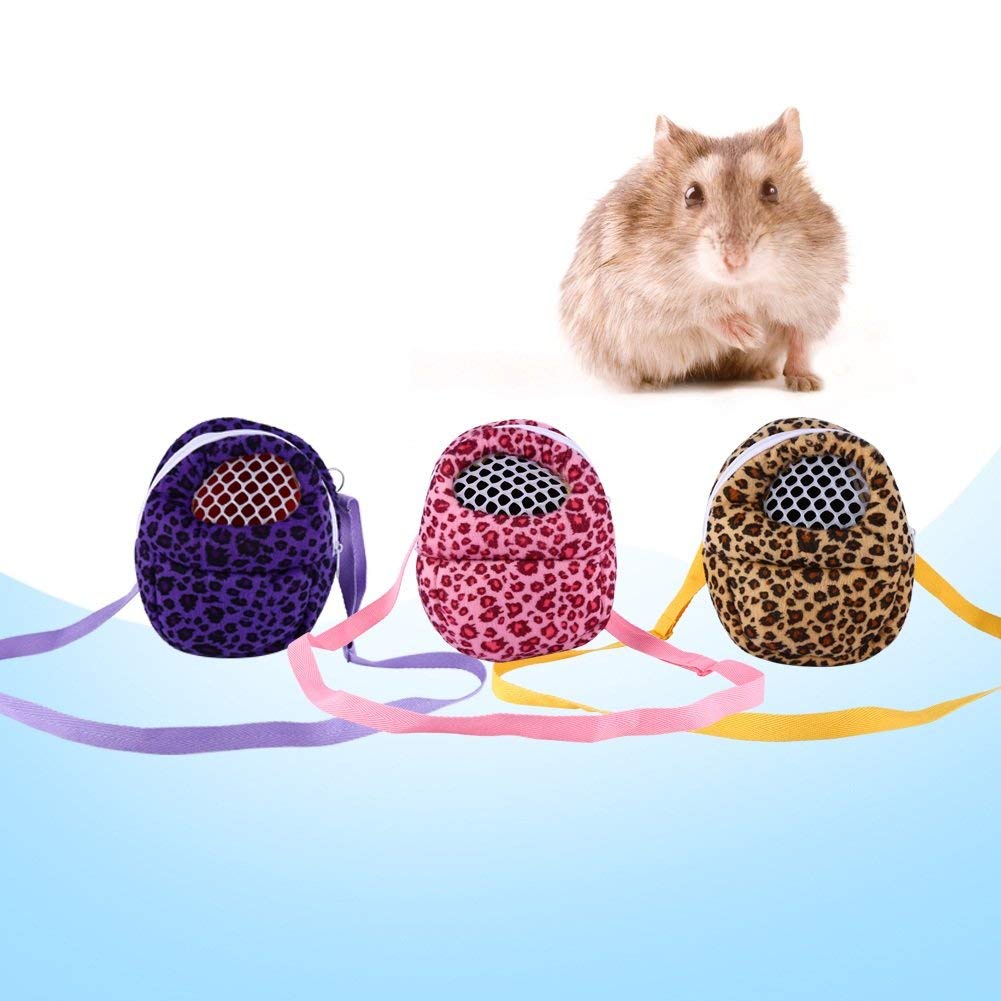 Small Pet Carrier Backpack for Hedgehogs & Hamsters - Portable Travel Bag in 3 Sizes (S/M/L) - Leopard Print Design for Vet Visits, Outdoor Adventures & Daily Commutes