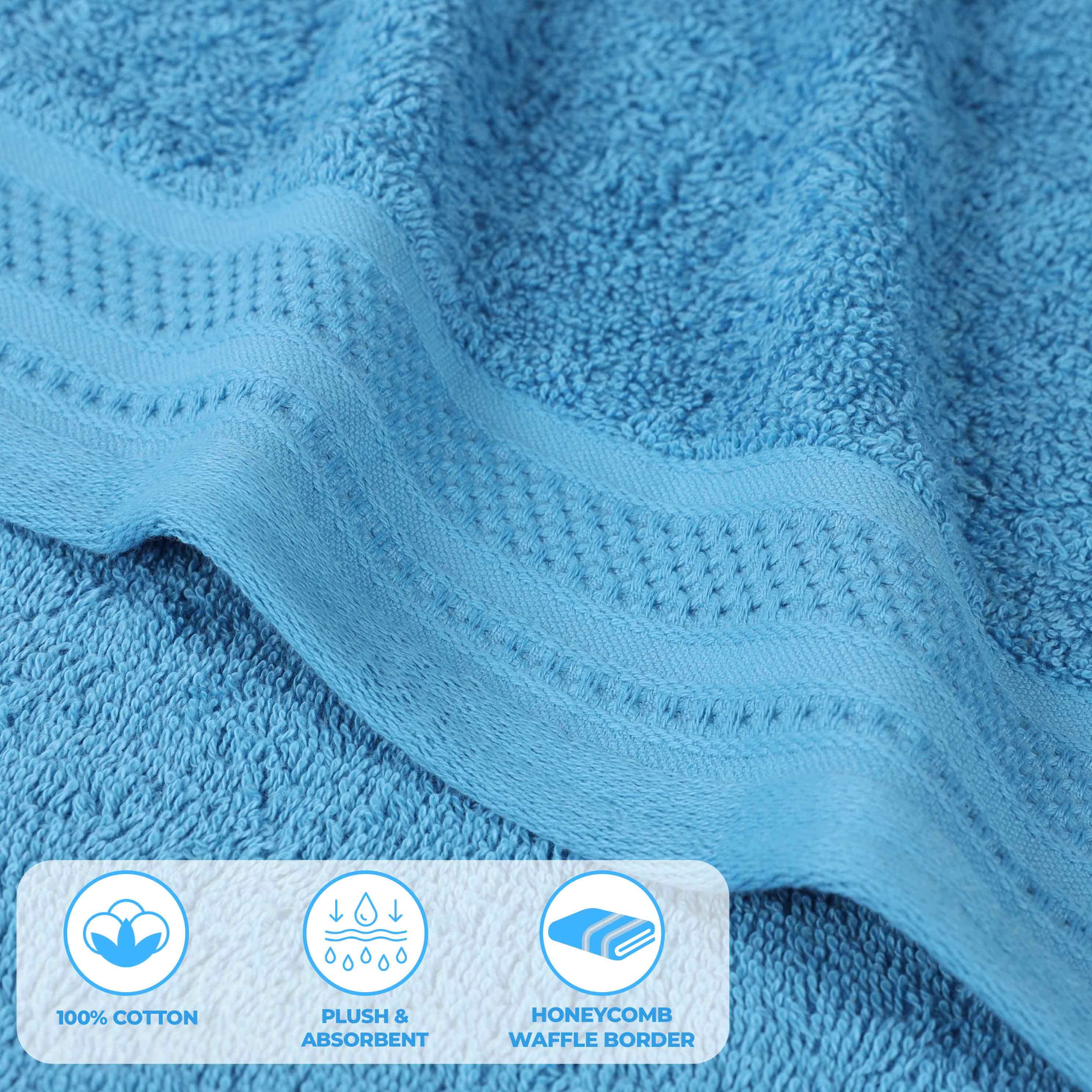 Premium Honeycomb Waffle Weave Cotton Bath Towels - Ultra Soft & Absorbent Luxury Bath Sheets Set of 2 for Spa, Hotel & Home Bathroom Use