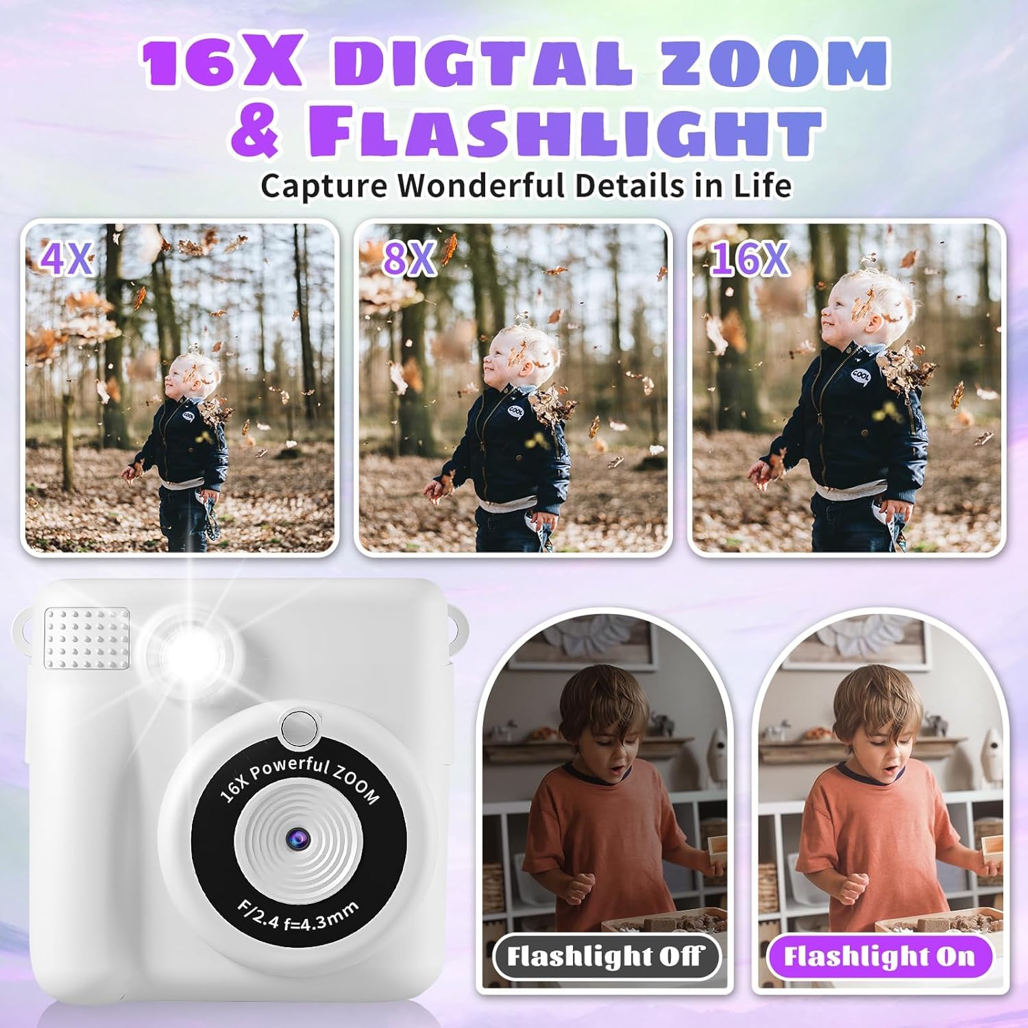 Kids Digital Camera with Instant Print - 1080P HD Video, 2.4