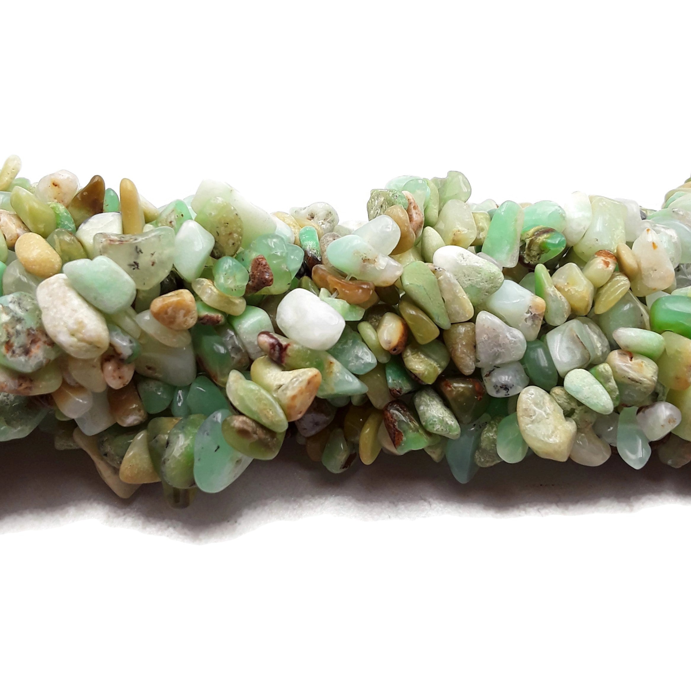 Natural Chrysoprase Irregular Pebble Nugget Chips Beads - 7-8mm, 34 Strands for Jewelry Making, DIY Crafts, and Healing Crystal Bracelets