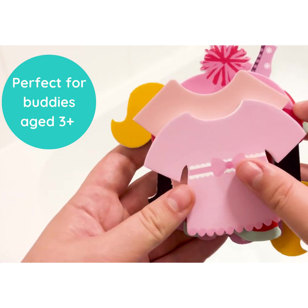Buddy & Barney Dress Up Bath Time Foam Stickers - 32 Pieces Fun Bathtub Toys for Kids, Toddlers & Babies - Perfect for Creative Play, Bath Time Learning & Sensory Development