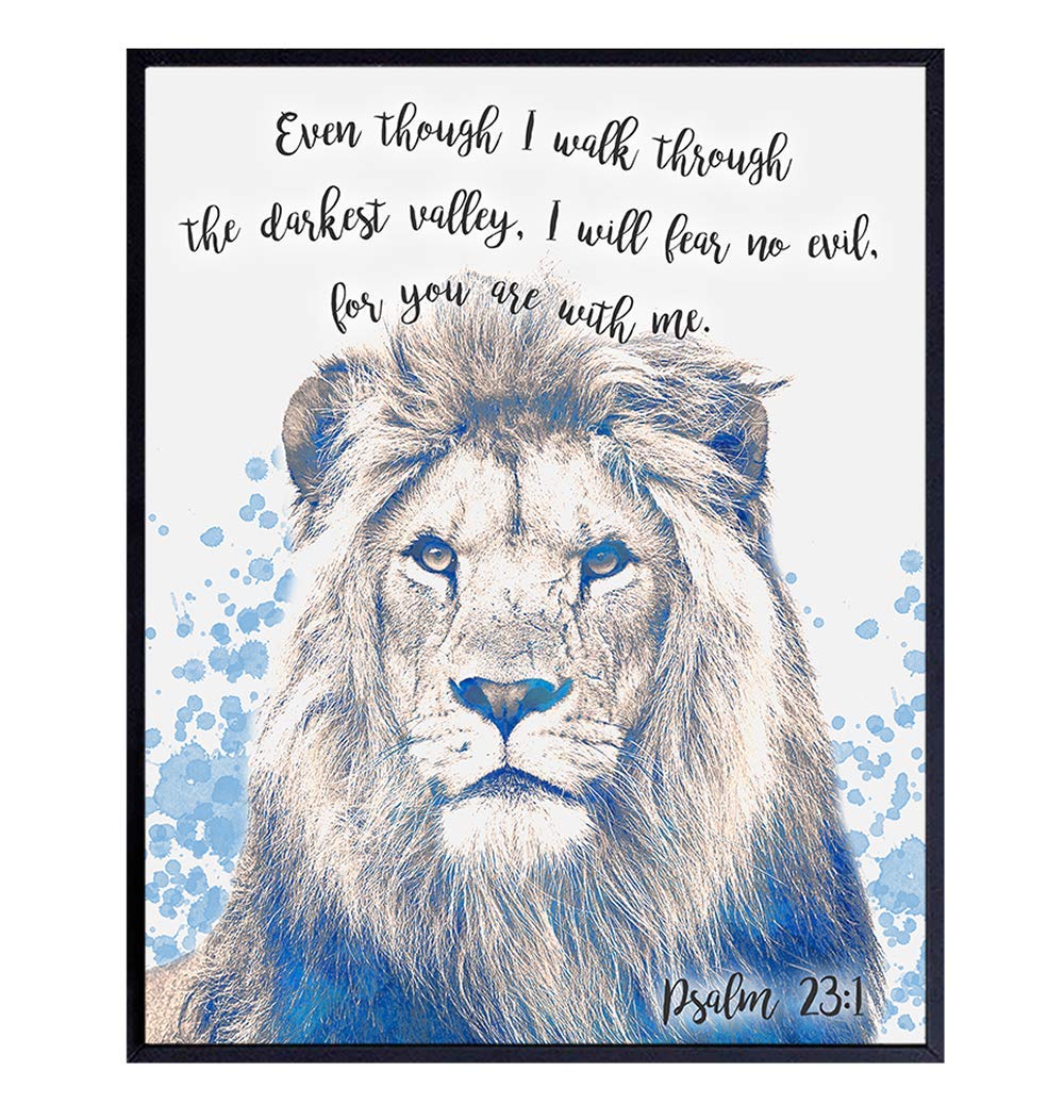 Psalm 23 Bible Wall Art - Christian Home & Church Decor - Gift for Pastors
