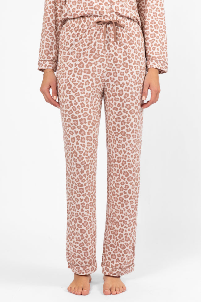 Cozy Leopard Print Pajama Pants for Women - Soft Sleepwear Lounge Pants - Perfect for Relaxing at Home, Sleepovers & Travel