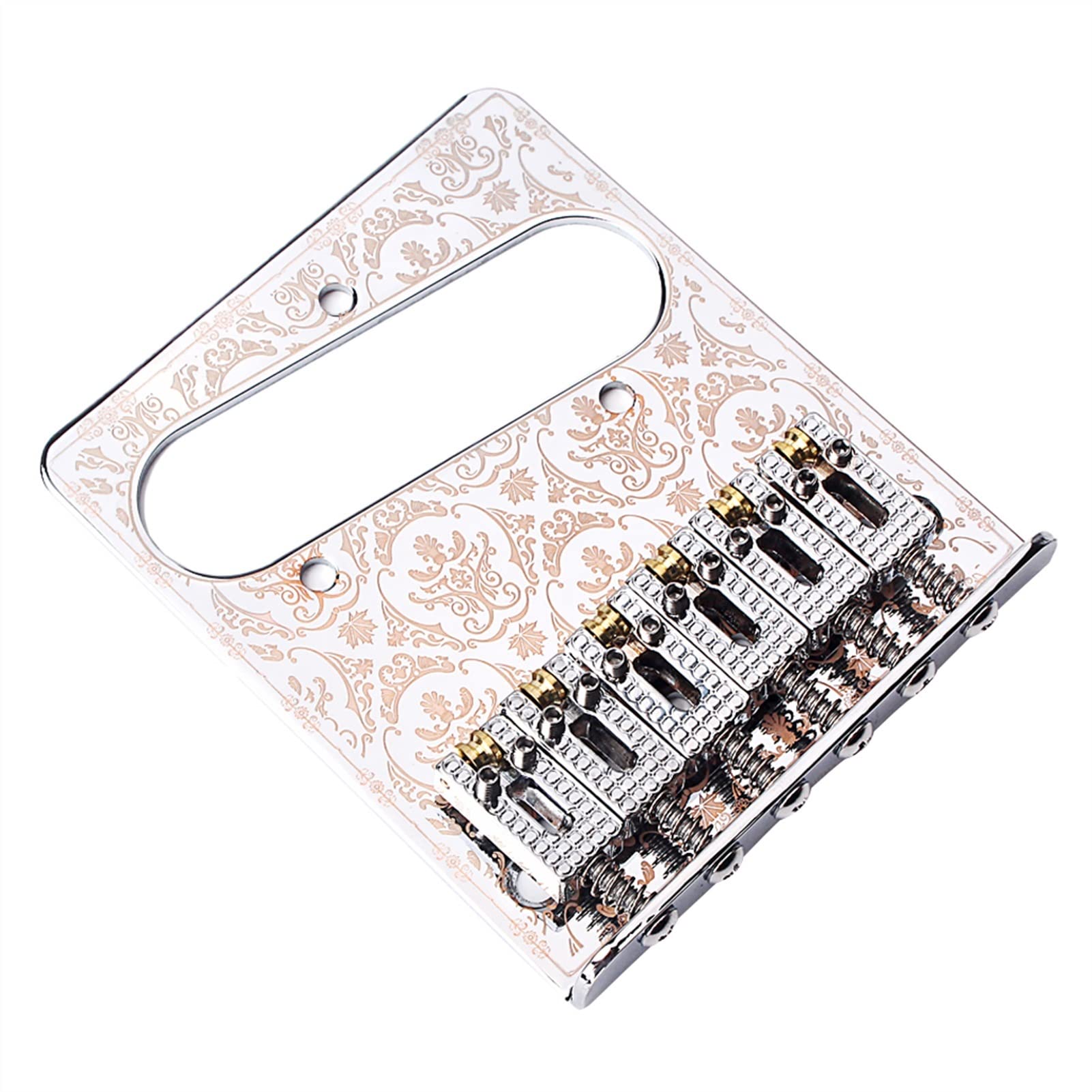 Premium Electric Guitar Bridge - Hand-Carved Saddle Tailpiece Plate for Luthiers & Musicians (Silver) | Perfect for Guitar Repair, Custom Builds & Professional Setups