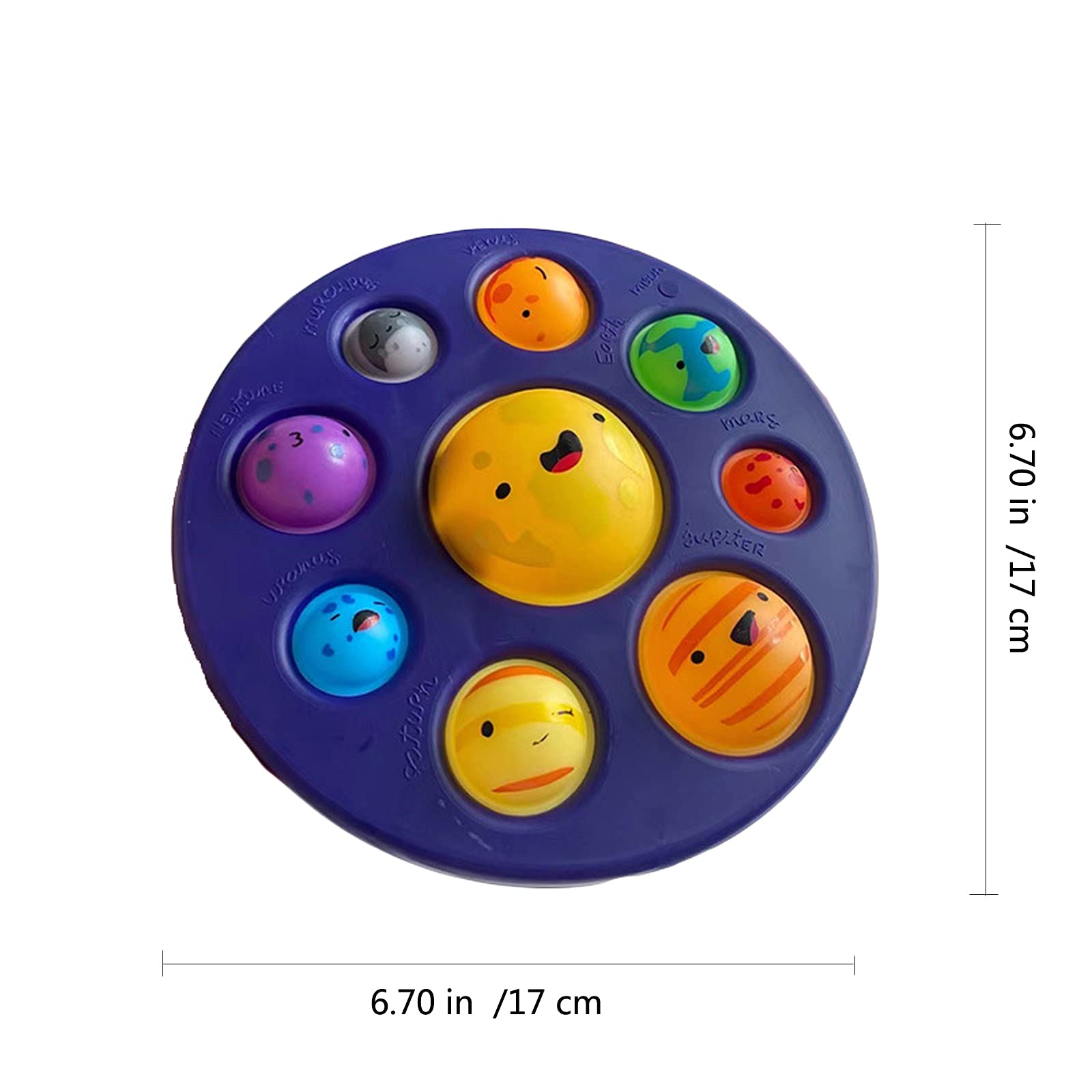 BULINGNA Pop Bubble Push Fidget Toy with Planet Design - Stress Relief Sensory Toy for Autism & Special Needs, Educational Astronomy Learning Toy for Kids - Perfect for Classroom, Home & Travel Use