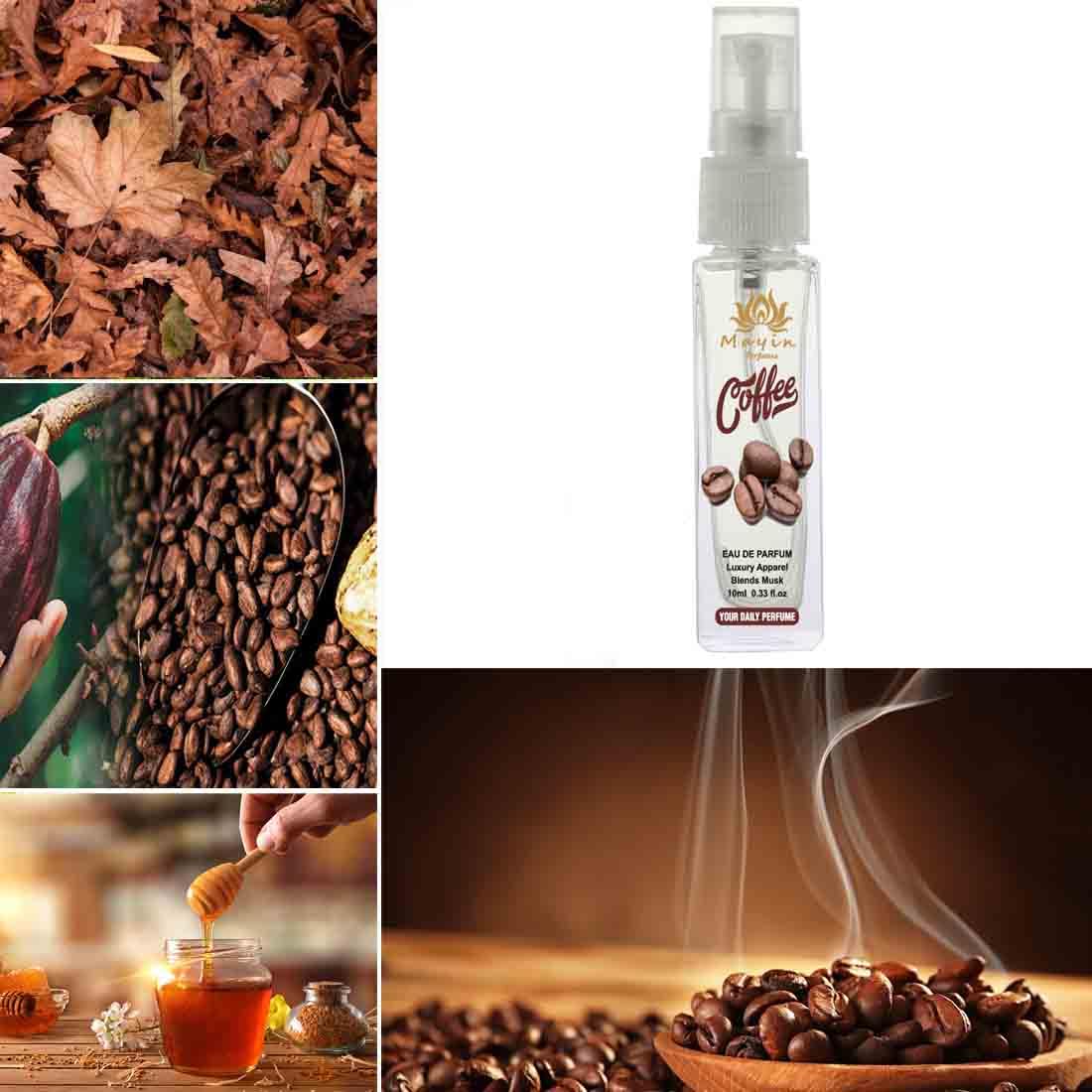 Mayin Coffee Eau De Parfum - Unisex Fragrance Spray for Men & Women | 10ml Travel Size Pocket Perfume | Perfect for Daily Wear, Office & Date Nights