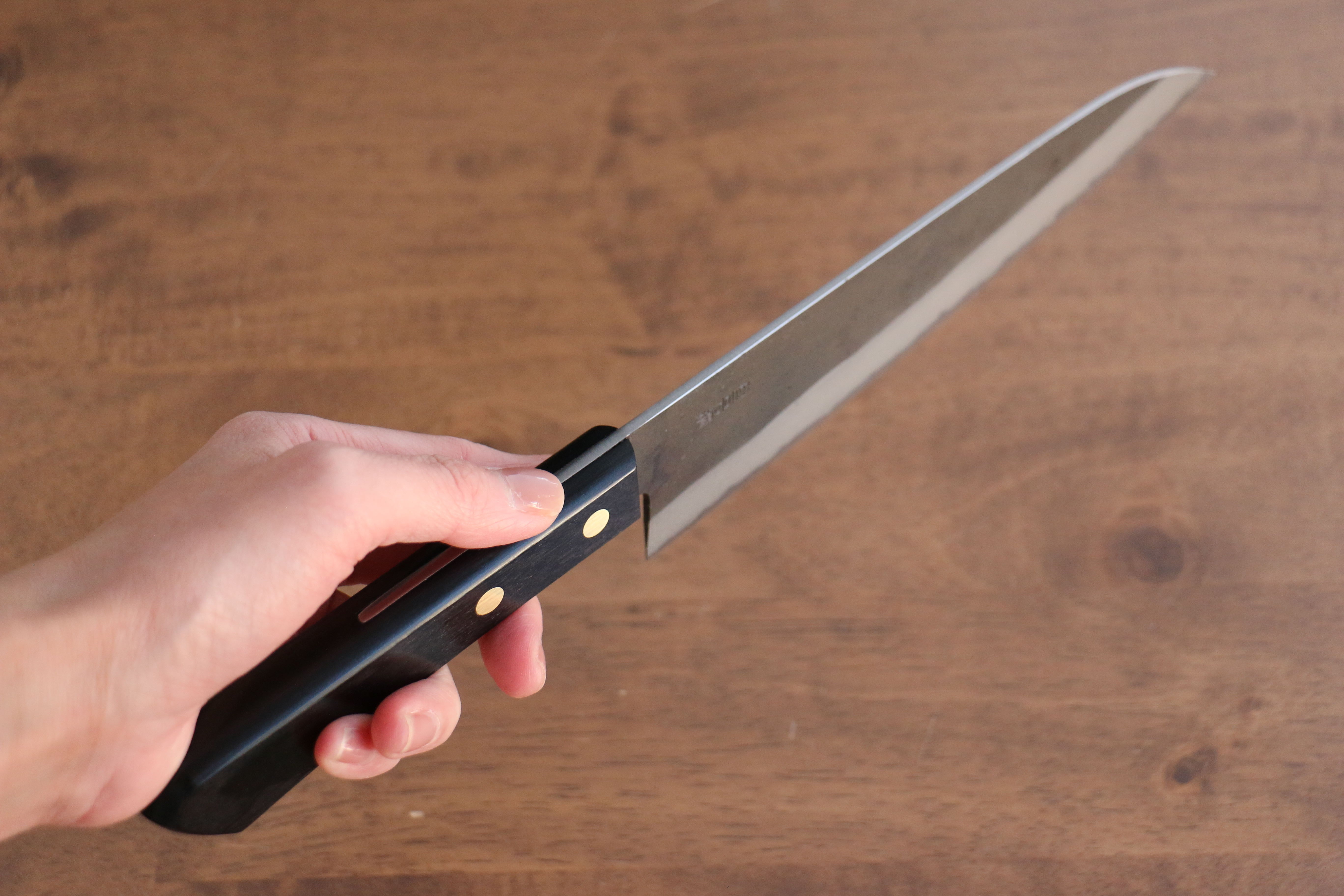Nao Yamamoto White Steel No.2 Kurouchi Gyuto 180mm Japanese Chef Knife with Black Pakkawood Handle - Professional Kitchen Tool for Sushi, Meat Cutting & Vegetable Chopping