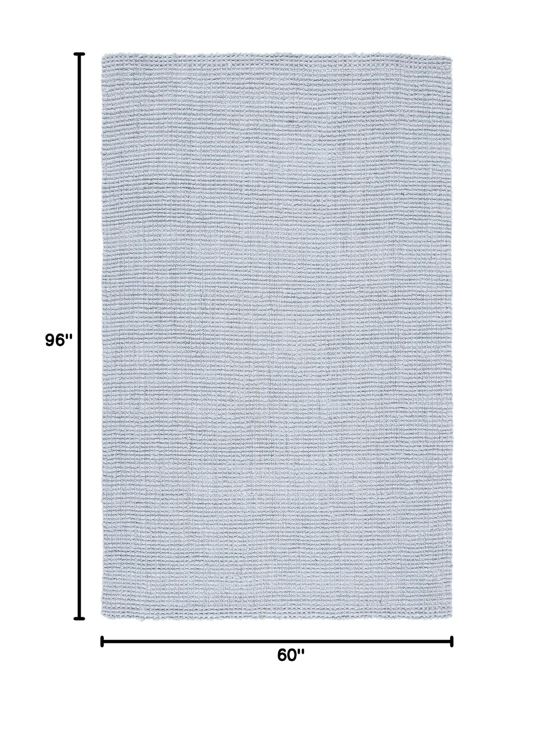 SAFAVIEH Natural Fiber Collection Handmade Jute Area Rug - 5' x 8', Light Grey, Farmhouse Style for Living Room & Bedroom | Durable for High Traffic Areas | Eco-Friendly Home Decor (NF747F)