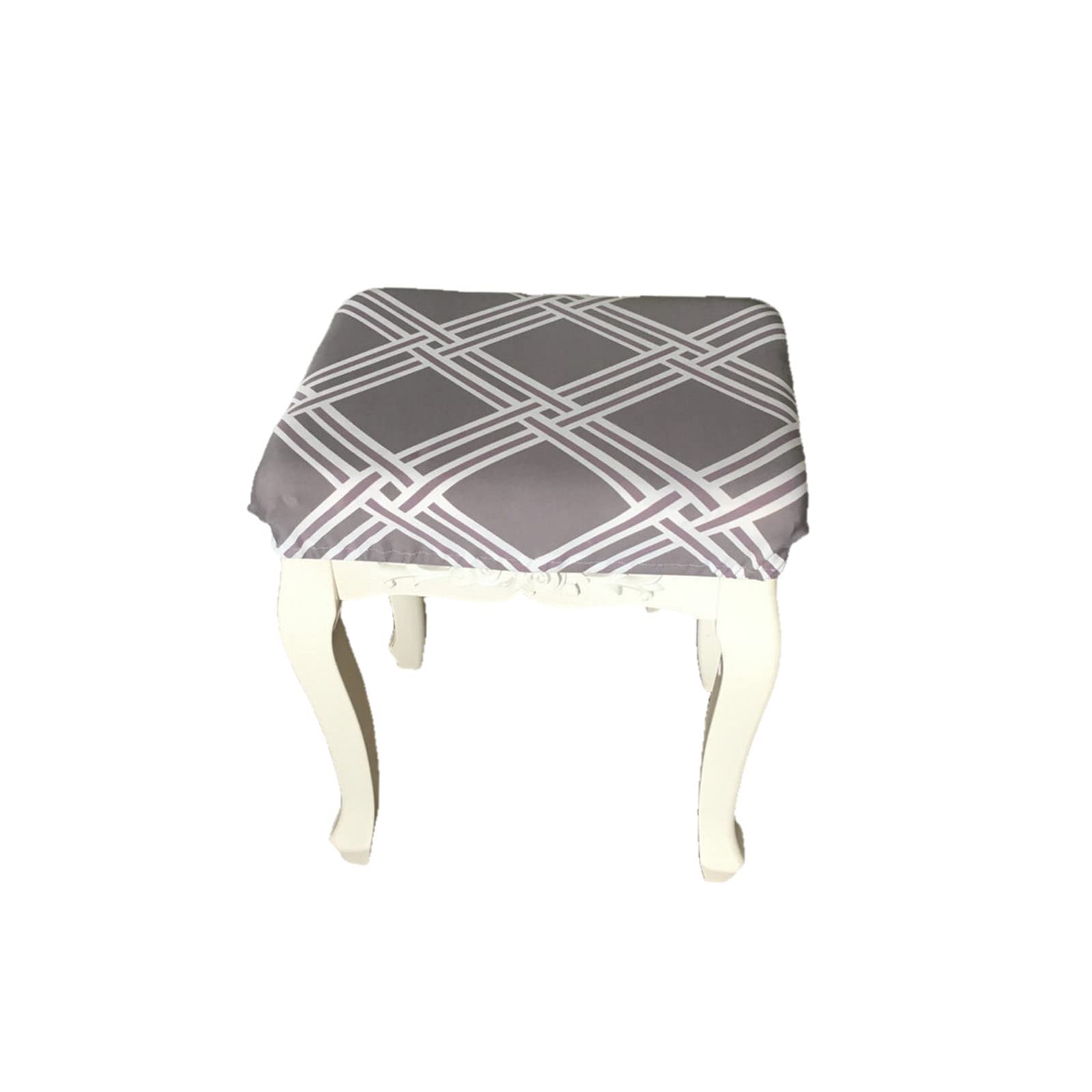 Elastic Rectangle Bar Stool Covers - Stretchable Vanity & Counter Stool Seat Cushion Covers for Kitchen, Dining, and Dressing Room - Fits Square & Saddle Stools (Set of 2) - Waterproof & Non-Slip Home Decor Upgrade