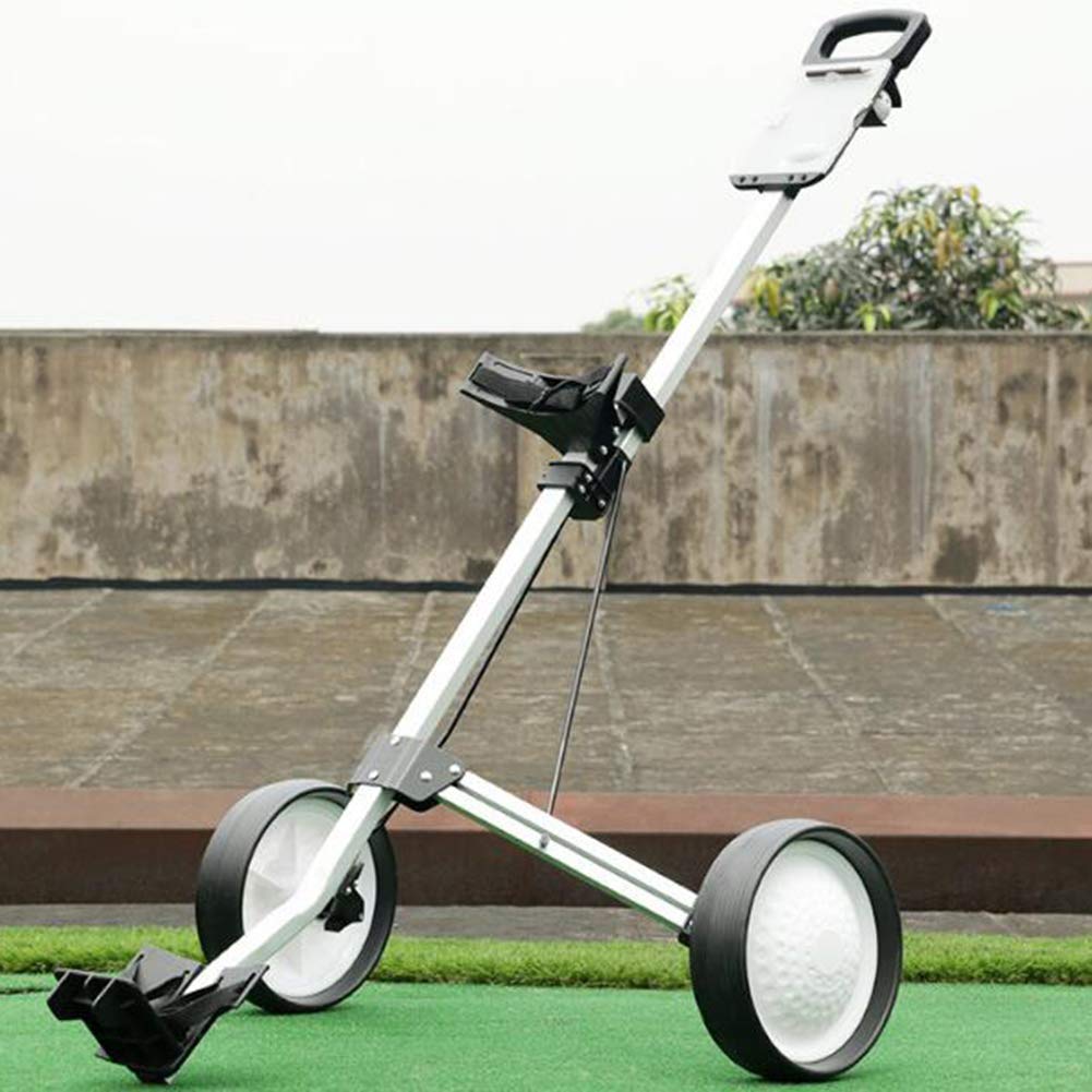 Foldable 2 Wheel Golf Push Cart - Lightweight Collapsible Golf Trolley with Adjustable Handle for Men & Women | Perfect for Golf Courses, Driving Range & Outdoor Sports