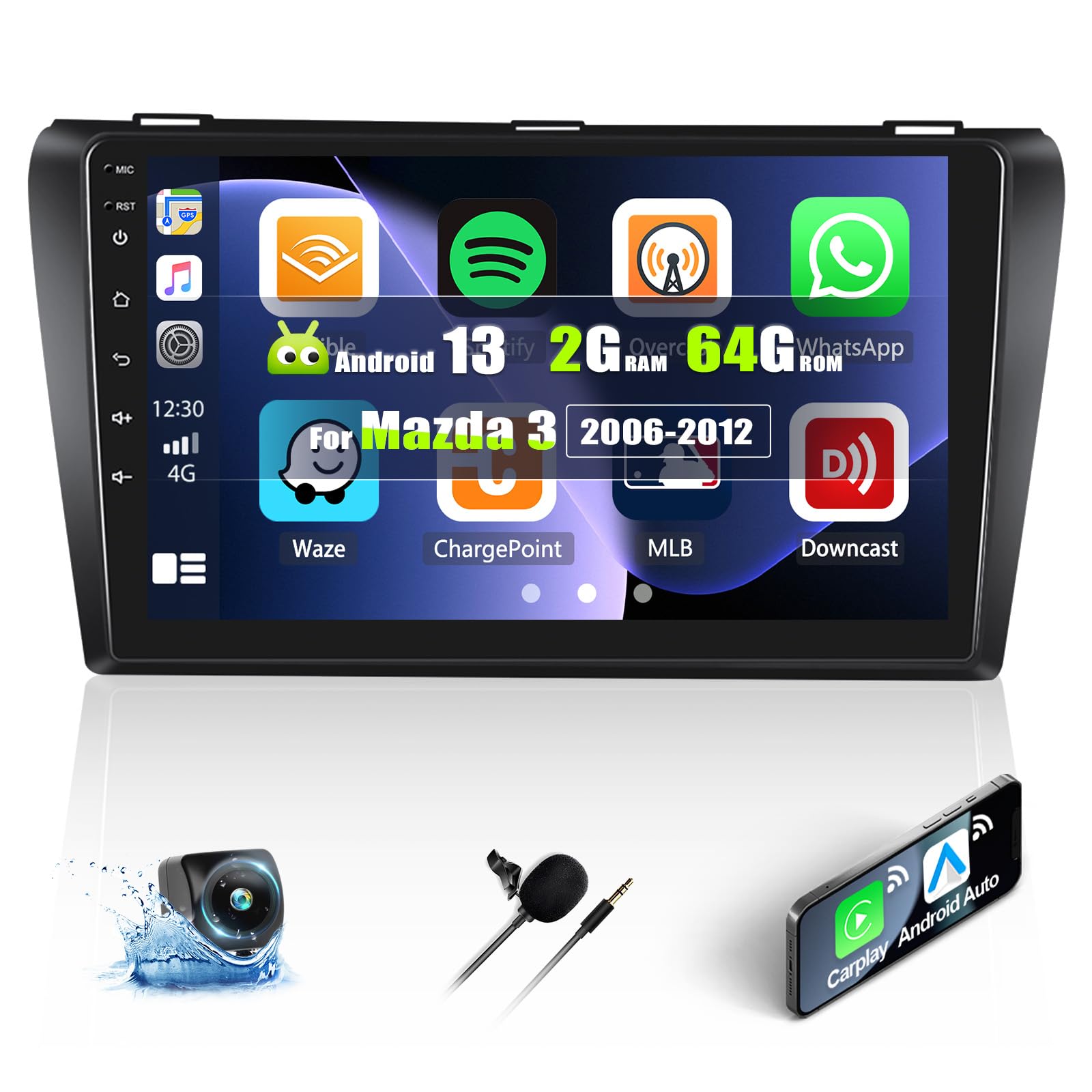2+64GB Android 13 Car Stereo for Mazda 3 2006-2012 | 9
