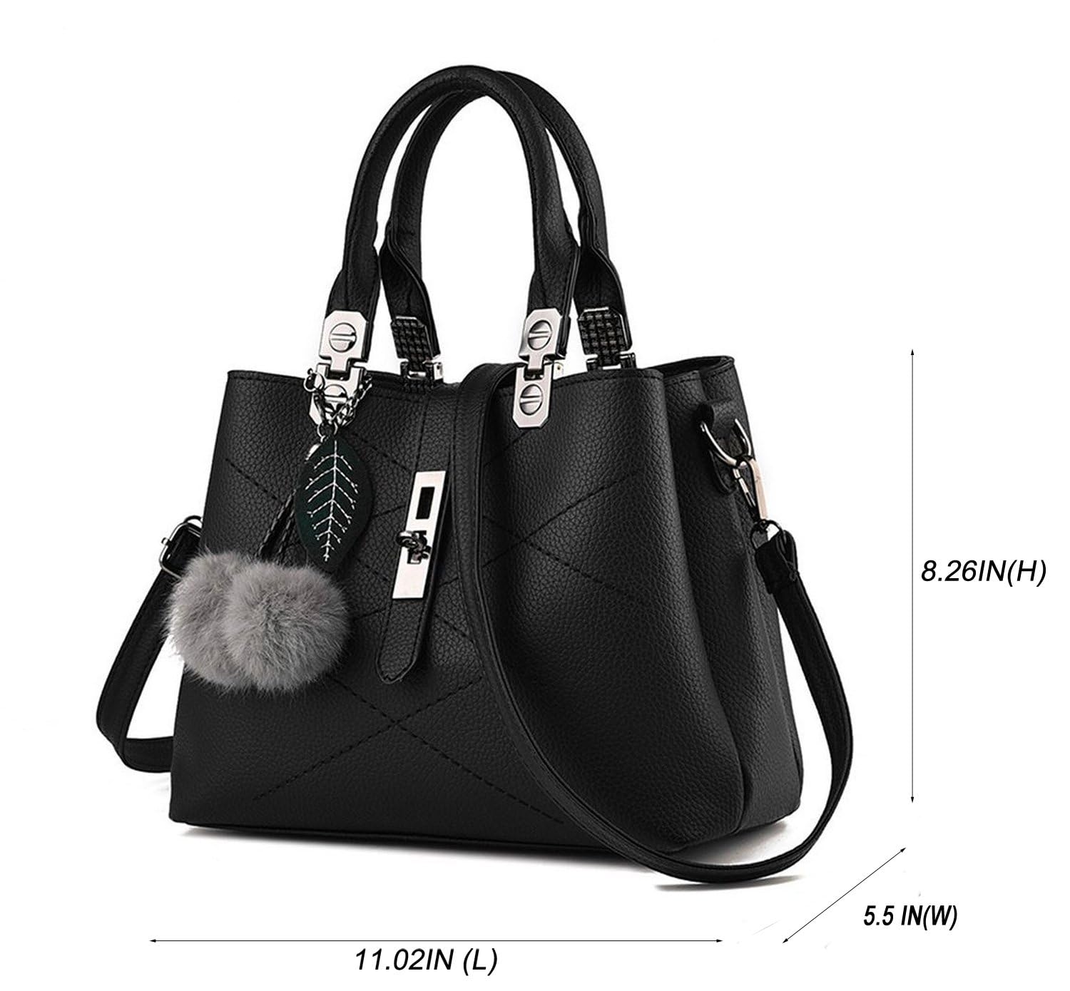 Stylish Women's Top Handle Satchel Tote Bag with 3 Compartments - Versatile Crossbody Purse for Work, Travel & Everyday Use | Medium Size Fashion Handbag for Ladies