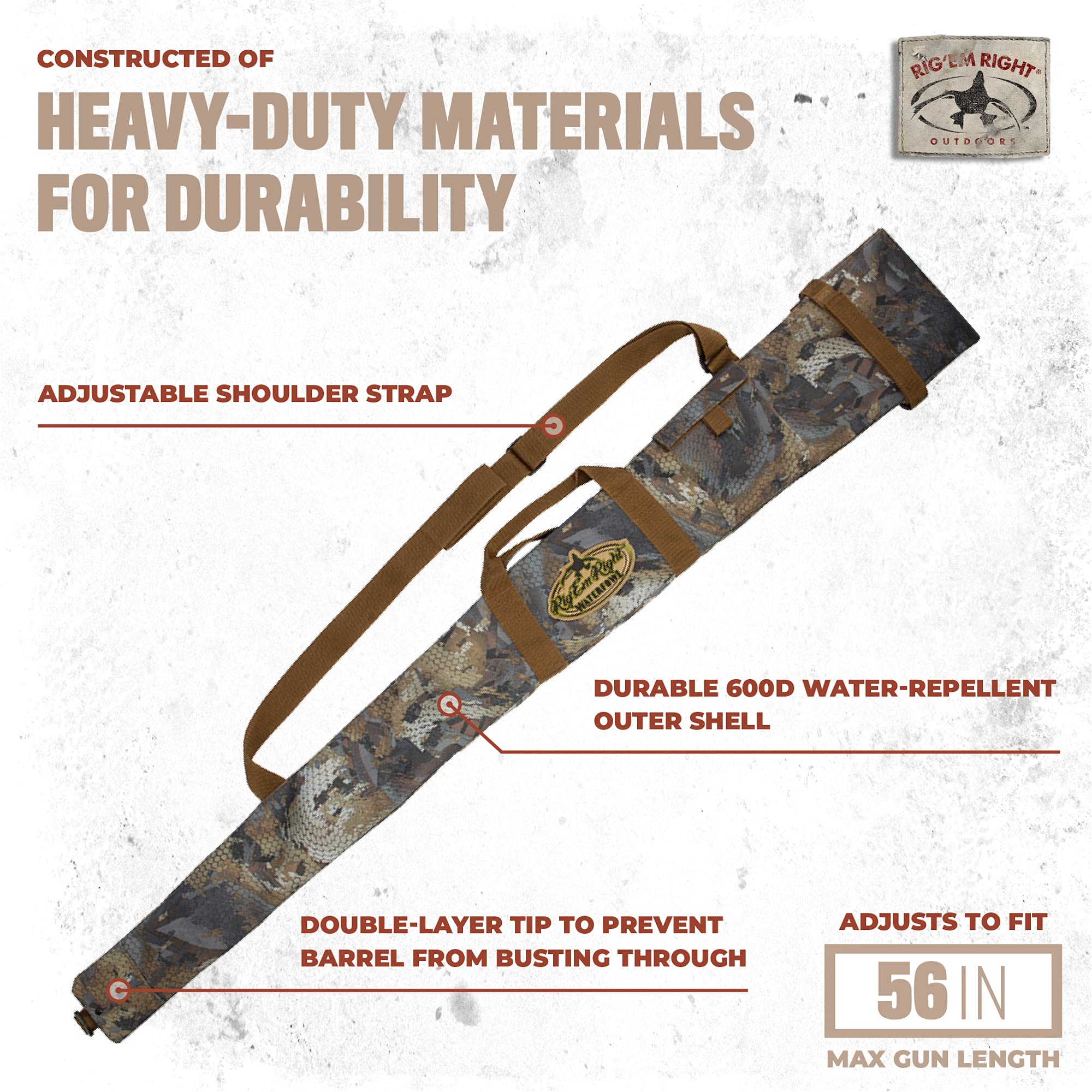 Rig'Em Right Waterproof Gun Sleeve - Lightweight 600D for Hunting & Travel
