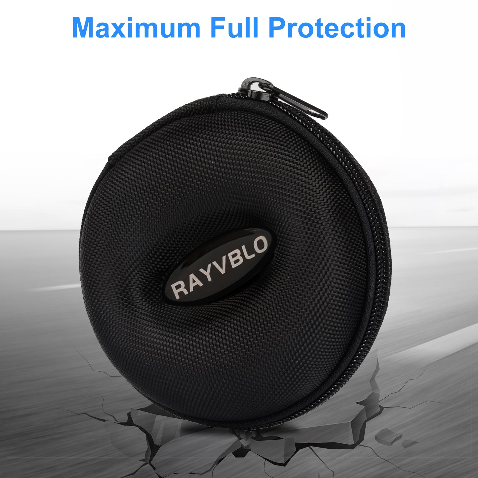 RAYVBLO Travel Watch Case - Single Storage Box for Wristwatches & Smartwatches up to 50mm, Cushioned Round Portable Watch Organizer for Men & Women - Perfect for Travel, Business Trips & Daily Use (Black)