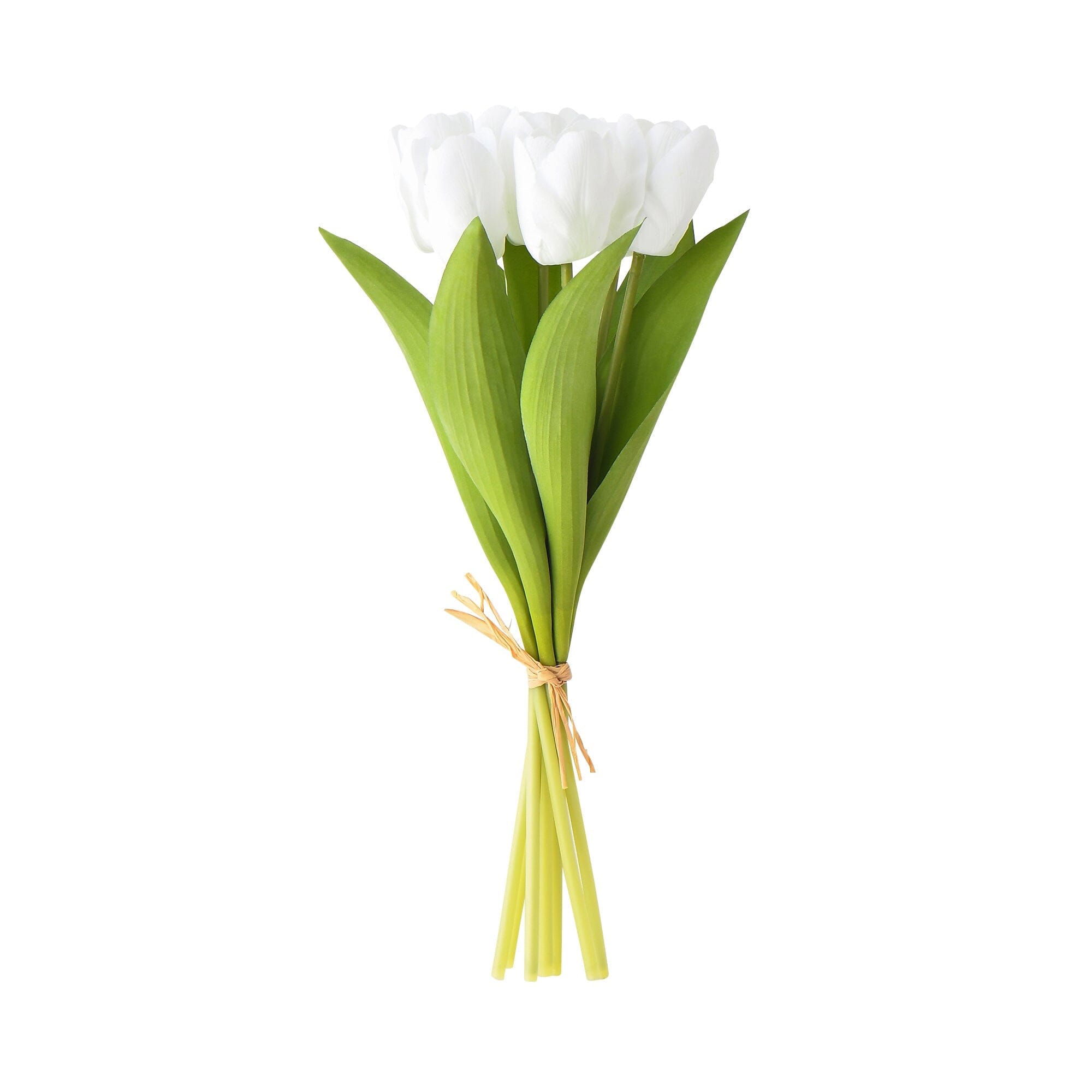 Real Touch Tulip Bouquet - Artificial White Tulip Flowers for Home Decor, Wedding Centerpieces & Office Arrangements