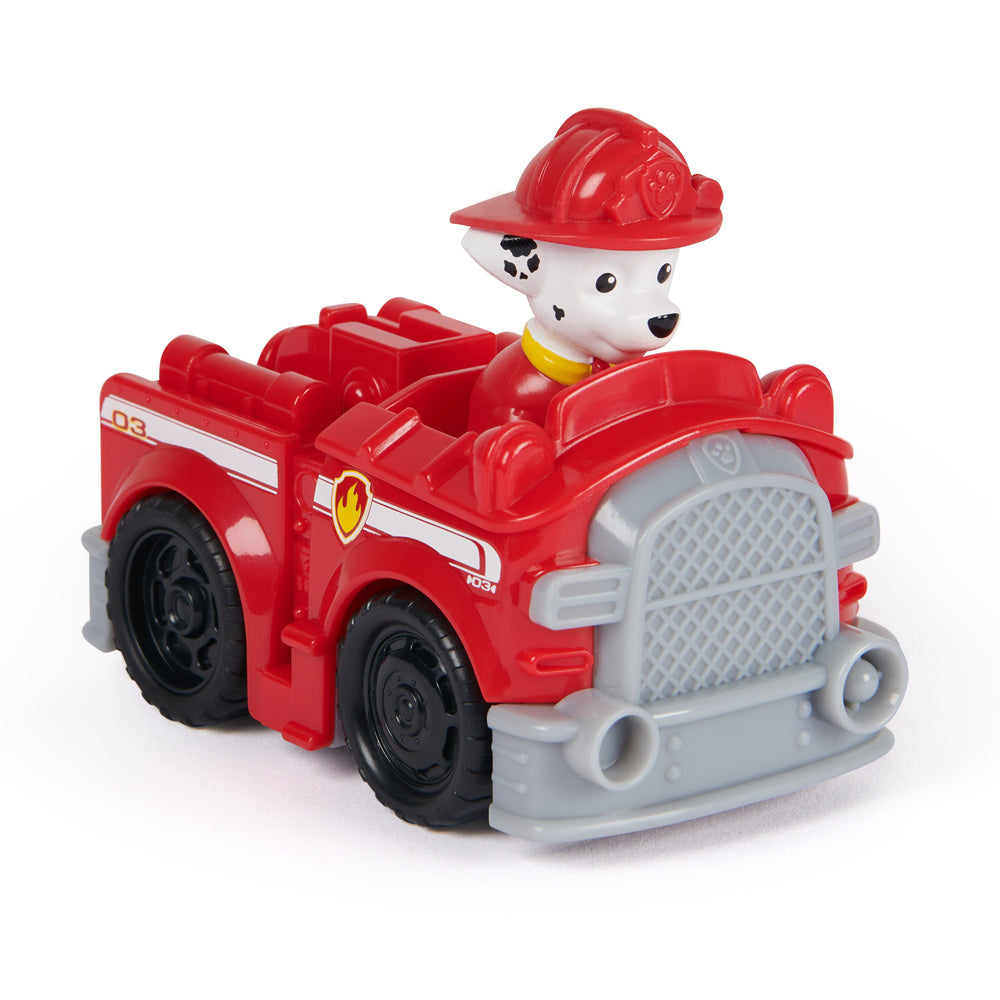 Paw Patrol Marshall Deluxe Pullback Rescue Racer Toy - Fun Action Vehicle for Kids Birthday Gifts & Adventure Playtime