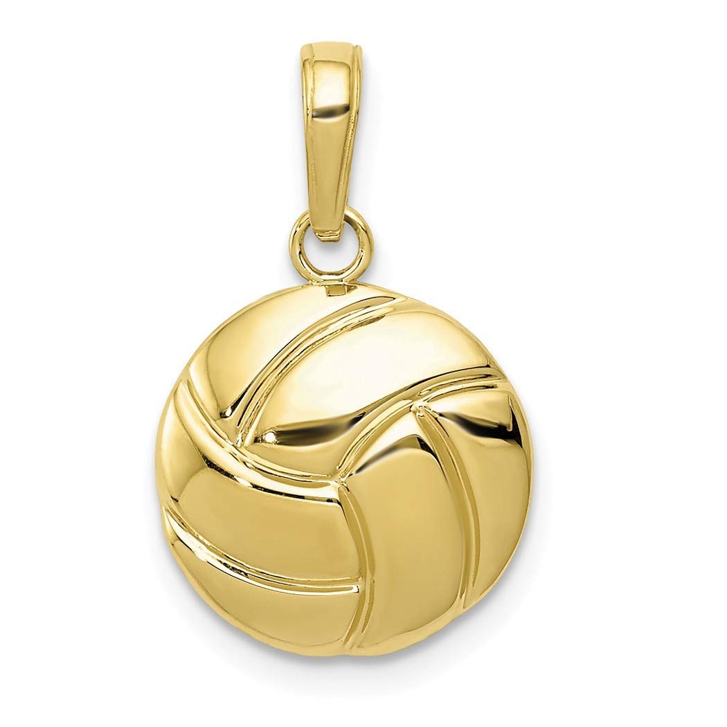 10k Gold Polished Volleyball Pendant Necklace for Women - Elegant Sports Jewelry Gift for Volleyball Players, Coaches & Fans - Perfect for Games, Training & Everyday Wear