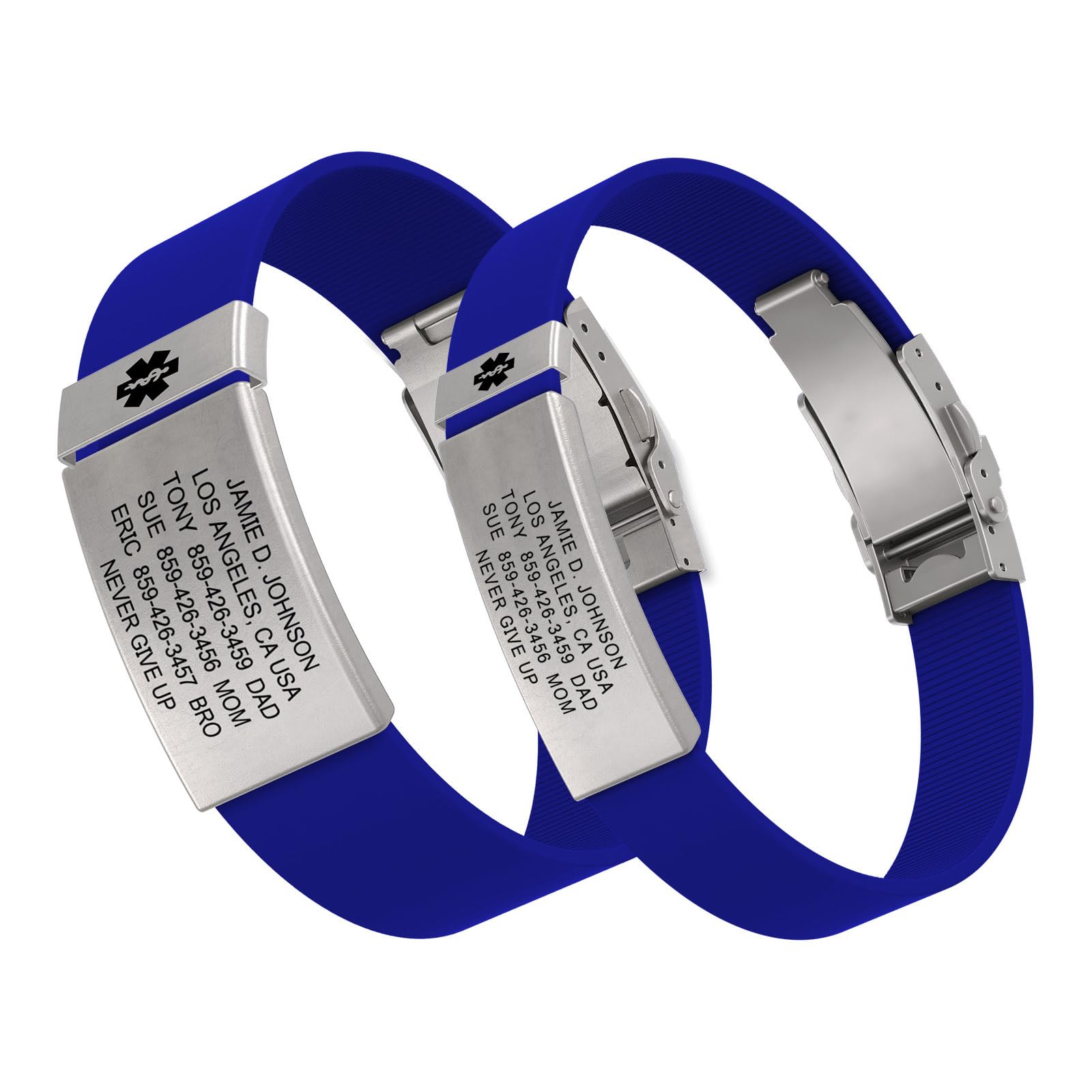 ROAD iD Personalized Medical ID Bracelet - Premium Medical Alert Wristband with Engraved Badge & Secure Silicone Clasp - Ideal for Runners, Cyclists & Outdoor Enthusiasts