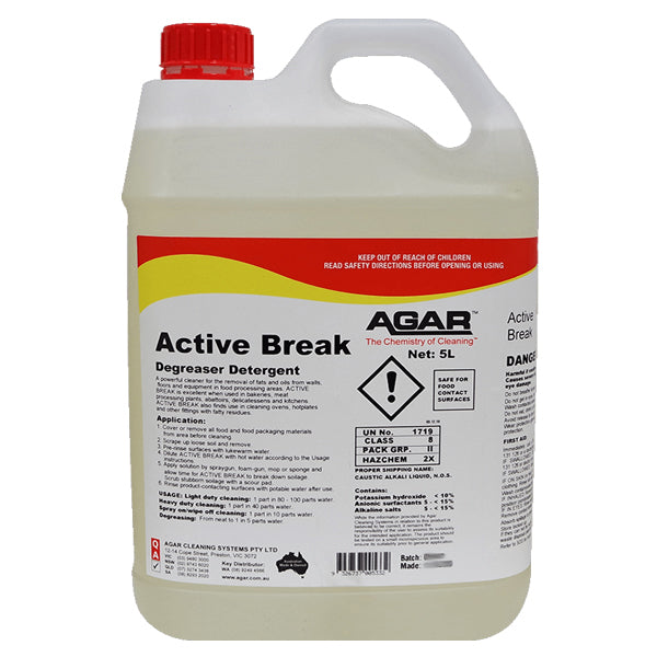 Agar Active Break Kitchen Degreaser - Powerful Stain & Grease Remover for Stovetops, Ovens & Grills - Ideal for Home Kitchen Cleaning & Restaurant Use