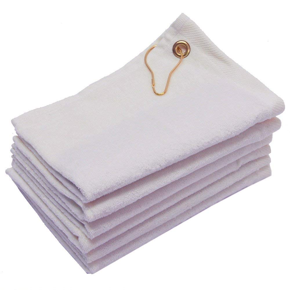 Georgia Bags 3-Pack Terry Velour Golf Towels | 11x18 Inch Premium Sports Towels with Corner Grommet & Hook | Absorbent Finger Tip Towels for Golf, Gym, Tennis & Outdoor Activities