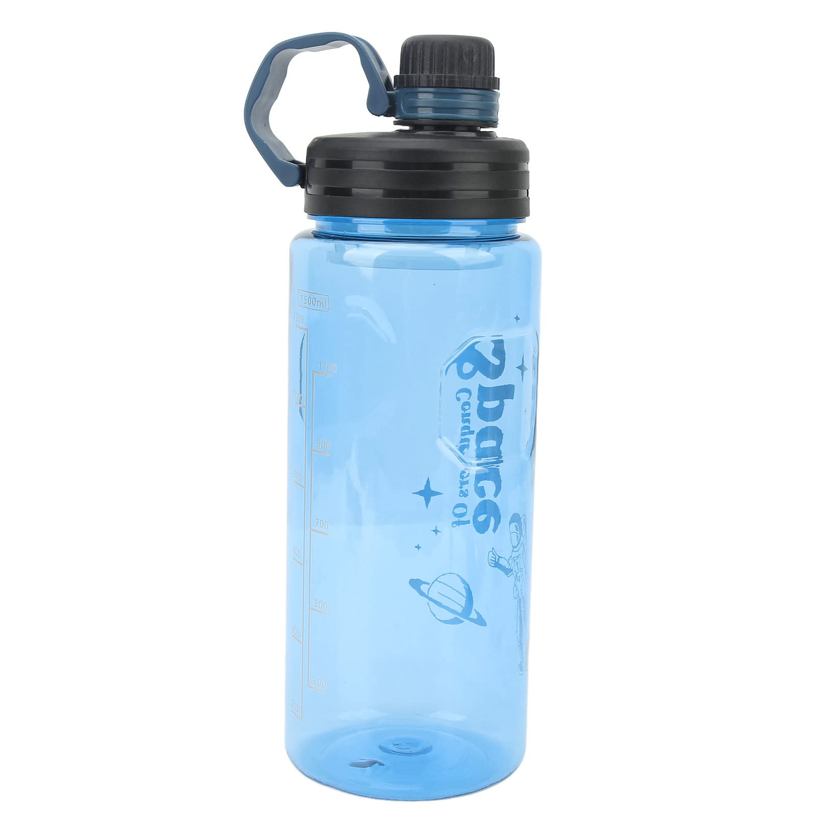 50 Oz BPA Free Water Bottle - Leak Proof Sports Bottle with Soft Handle & Measurement Scale for Gym, Camping, Hiking & Outdoor Activities - Ideal for Men, Women & Kids