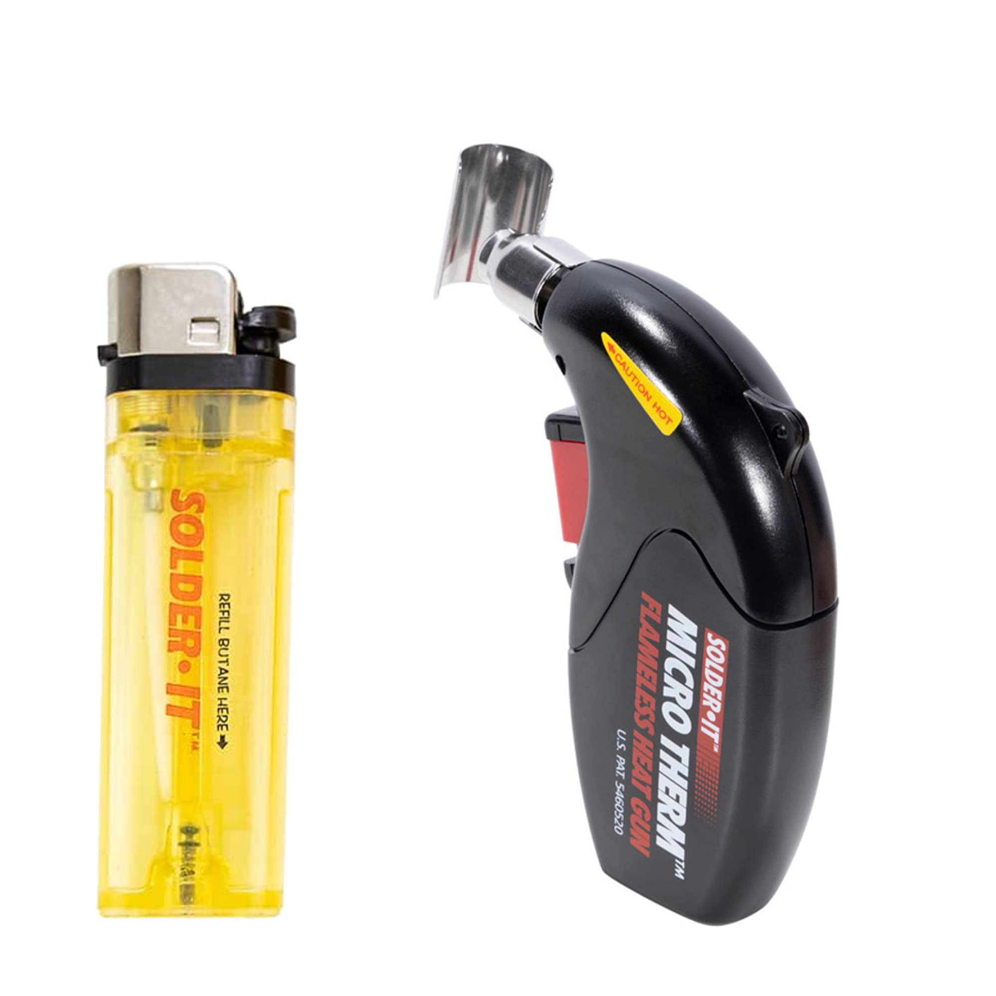 Micro Therm Butane Heat Gun (MJ-600) - Flameless Mini Heat Gun with Detachable Heat Deflector, Piezo Ignition & Refillable Butane Tank | Perfect for Heat Shrink Tubing, PVC Pipe Bending, DIY Crafts, Electronics Repair & Home Improvement Projects