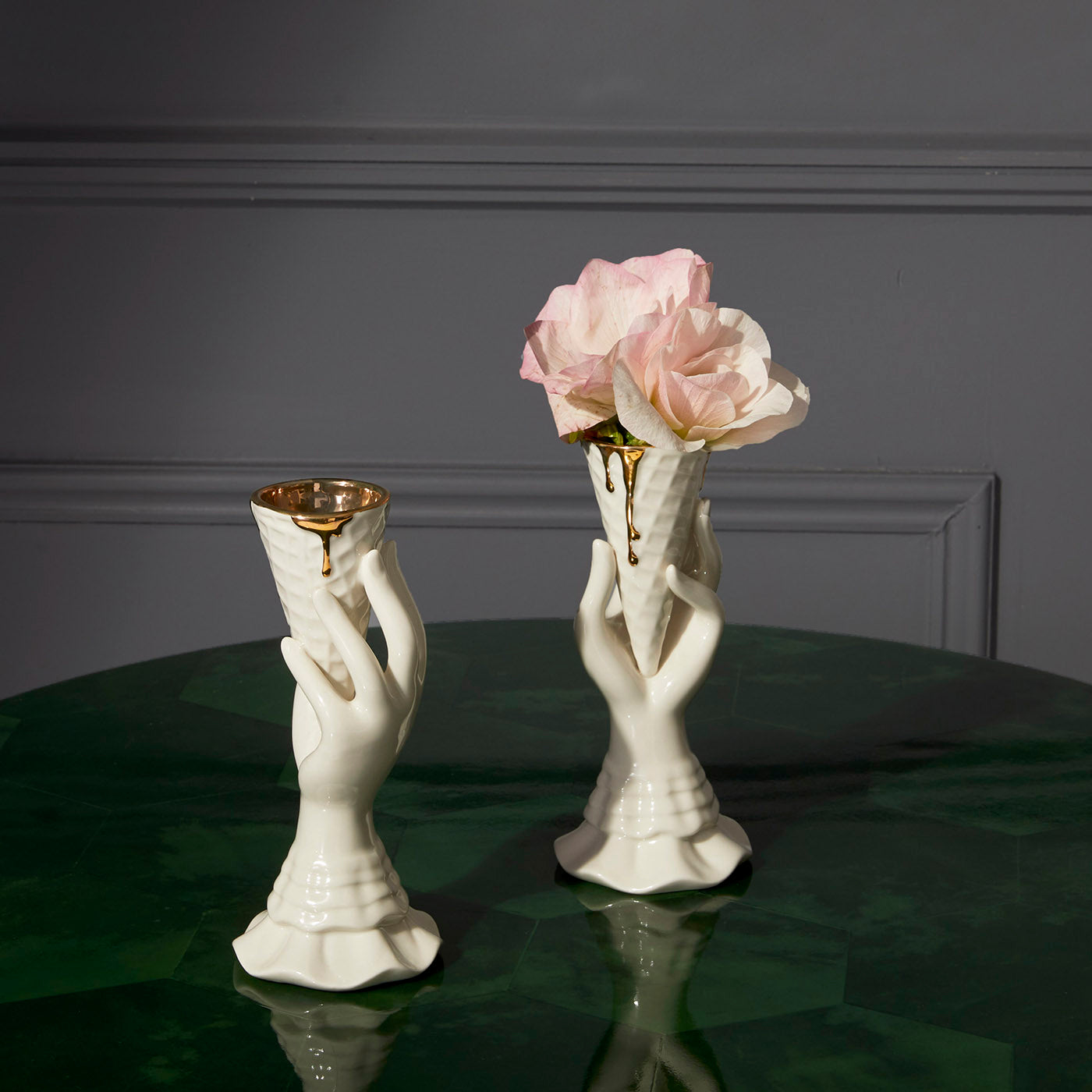Gilded I Scream Vase - Elegant Gold Decor Vase for Home, Wedding & Party Decorations - Perfect for Centerpieces, Shelf Displays & Gift Giving