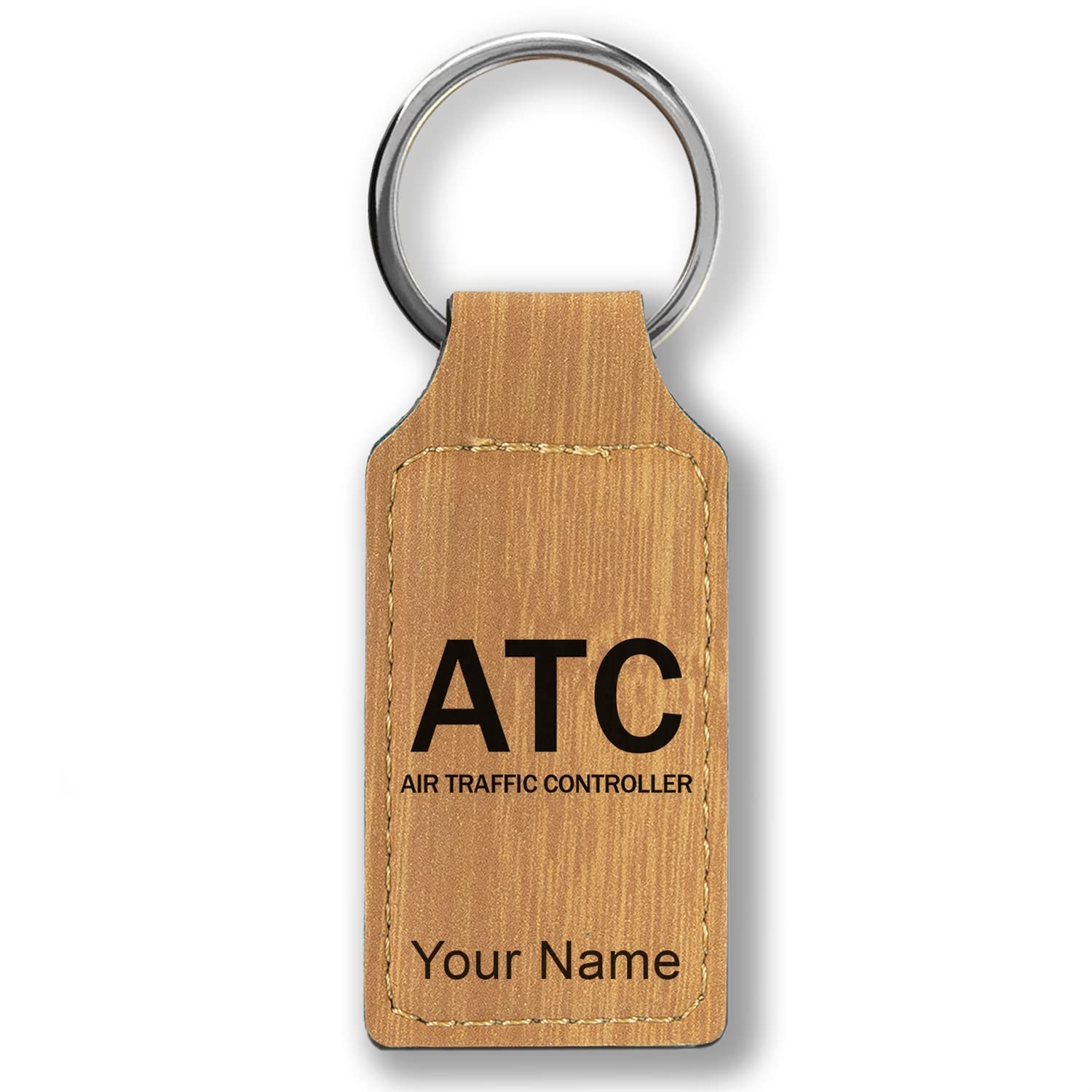 Custom Engraved LaserGram Rectangle Keychain for Air Traffic Controllers (ATC) - Perfect Gift for Aviation Professionals & Plane Enthusiasts