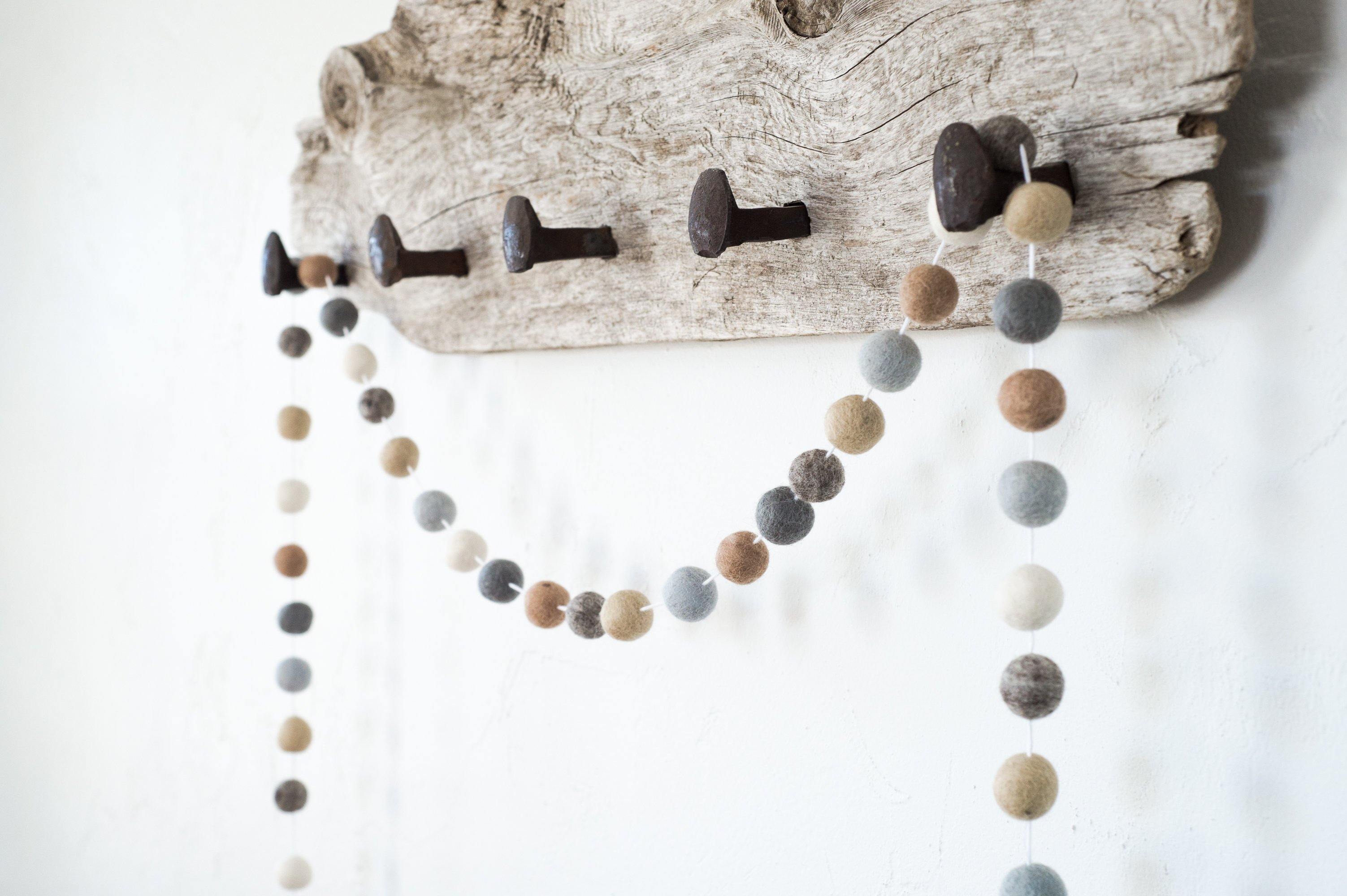 Neutral Beige Garland for Home Decor - Elegant Boho Wall Hanging for Living Room, Bedroom, Wedding & Party Decoration