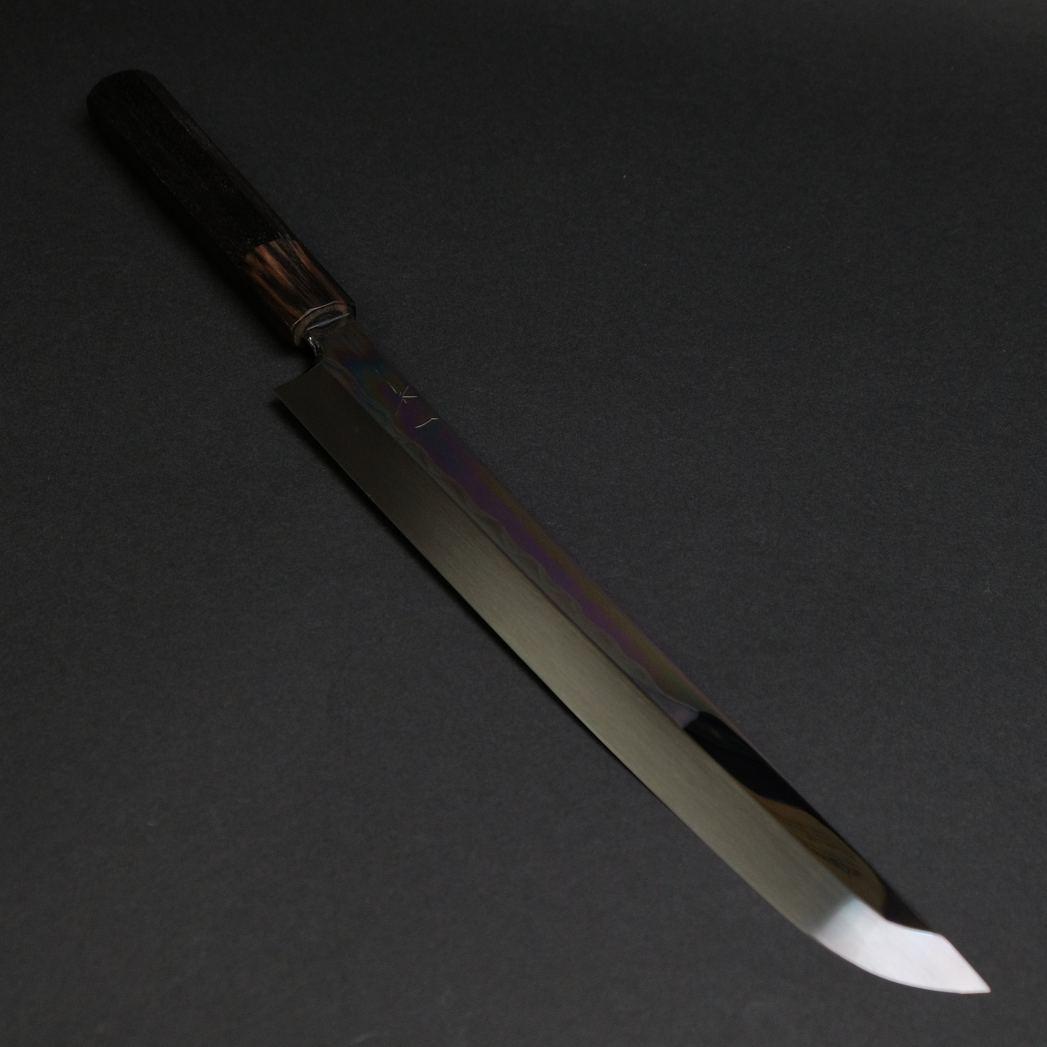 Hitohira Togashi White #1 Notaremon Mizu Honyaki Yanagi Sakimaru 300mm Sushi Knife with Taihei Ebony Handle & Saya - Professional Japanese Chef Knife for Sushi, Sashimi & Precision Cutting